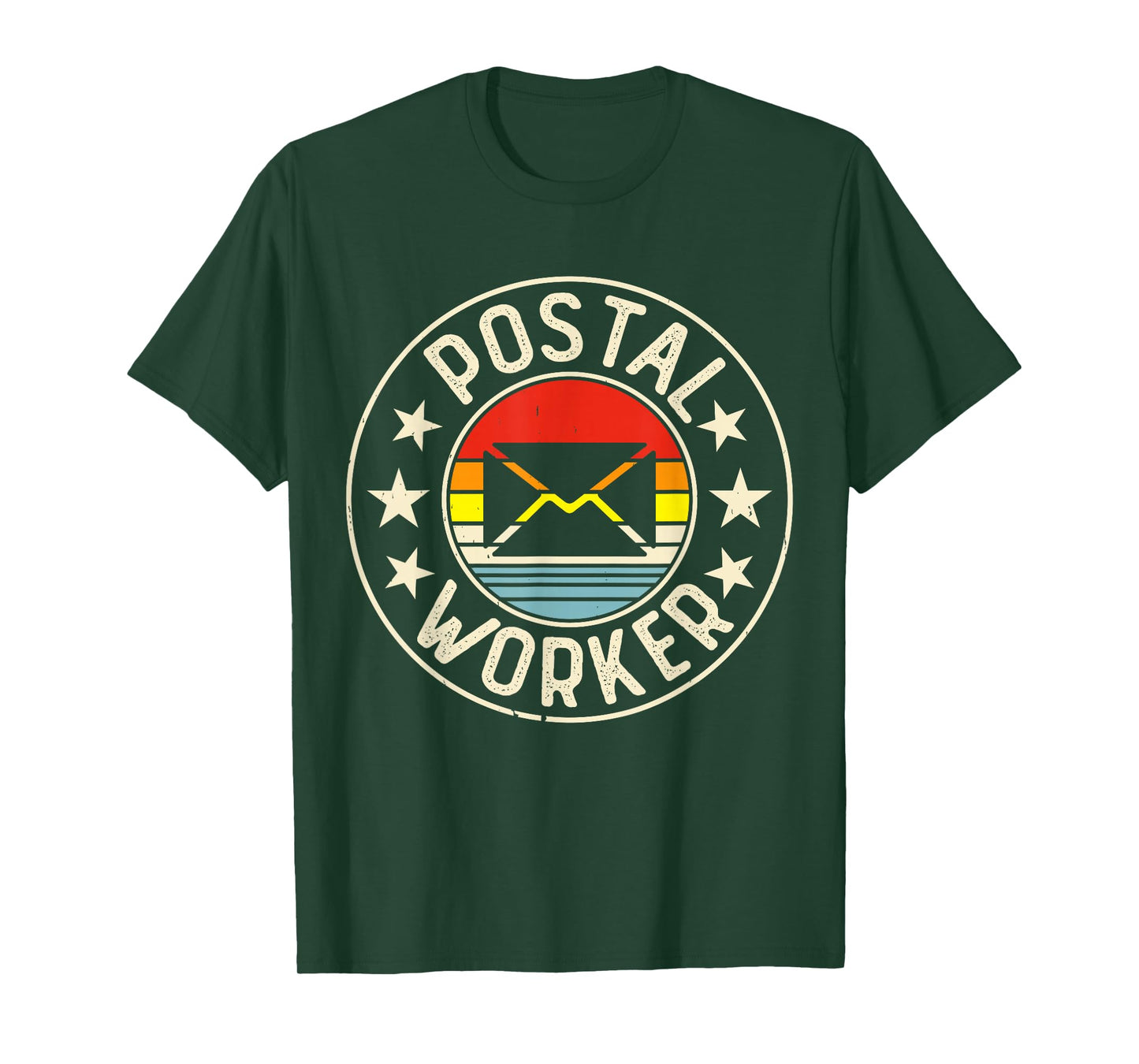 Postal Worker Sunset Vintage Retro T-Shirt