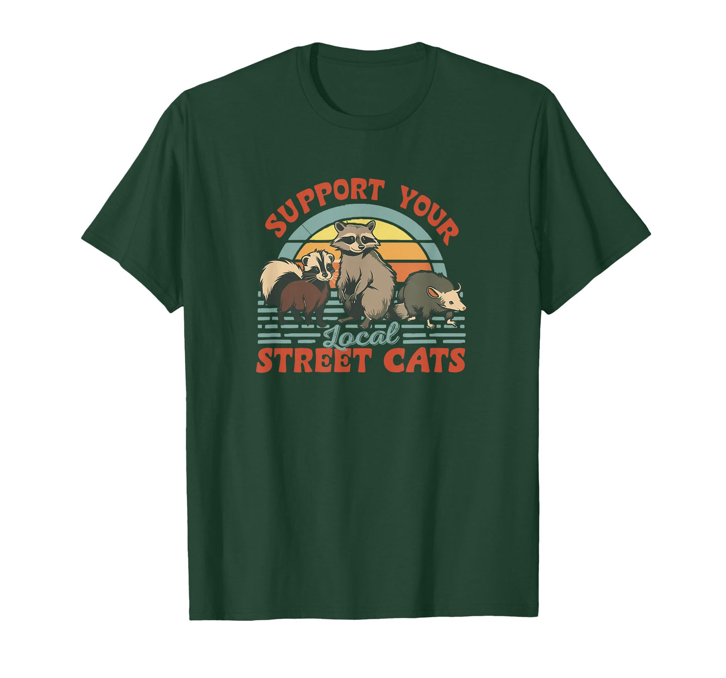 Support Your Local Street Cats Funny Retro Wildlife Lover T-Shirt