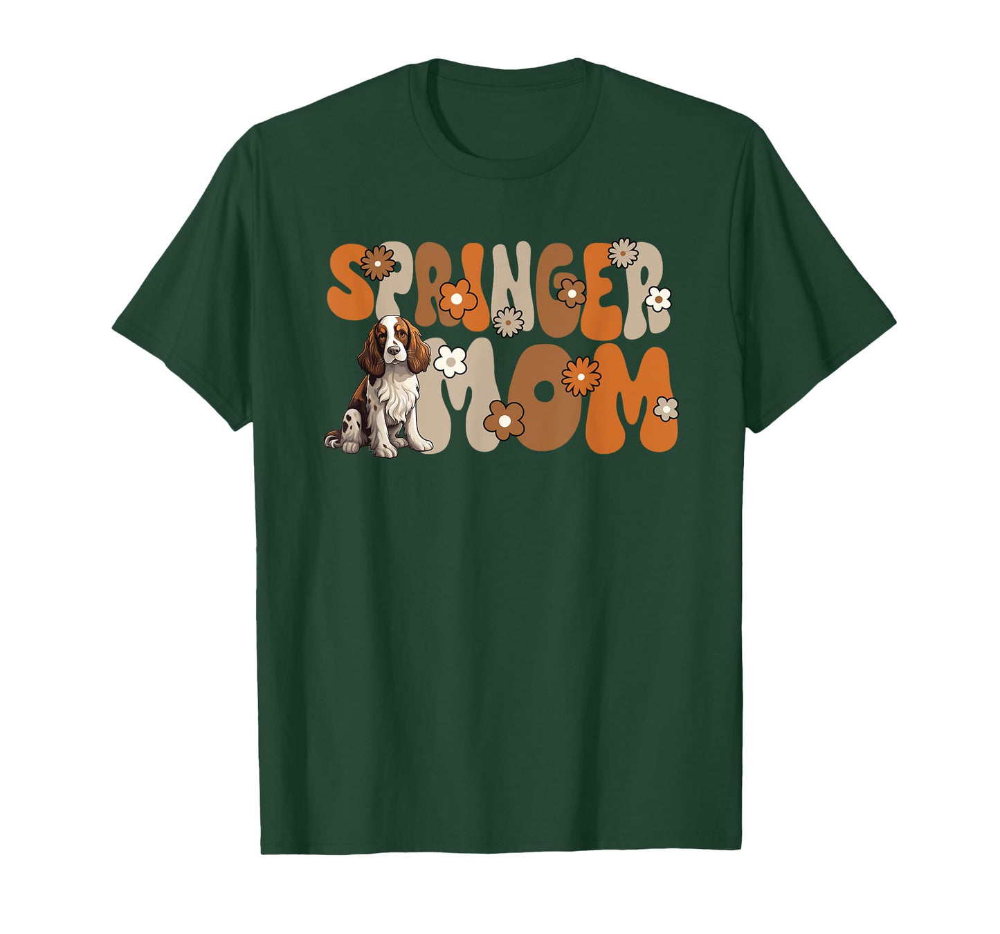 English Springer Spaniel Groovy World's Best Springer Mom T-Shirt