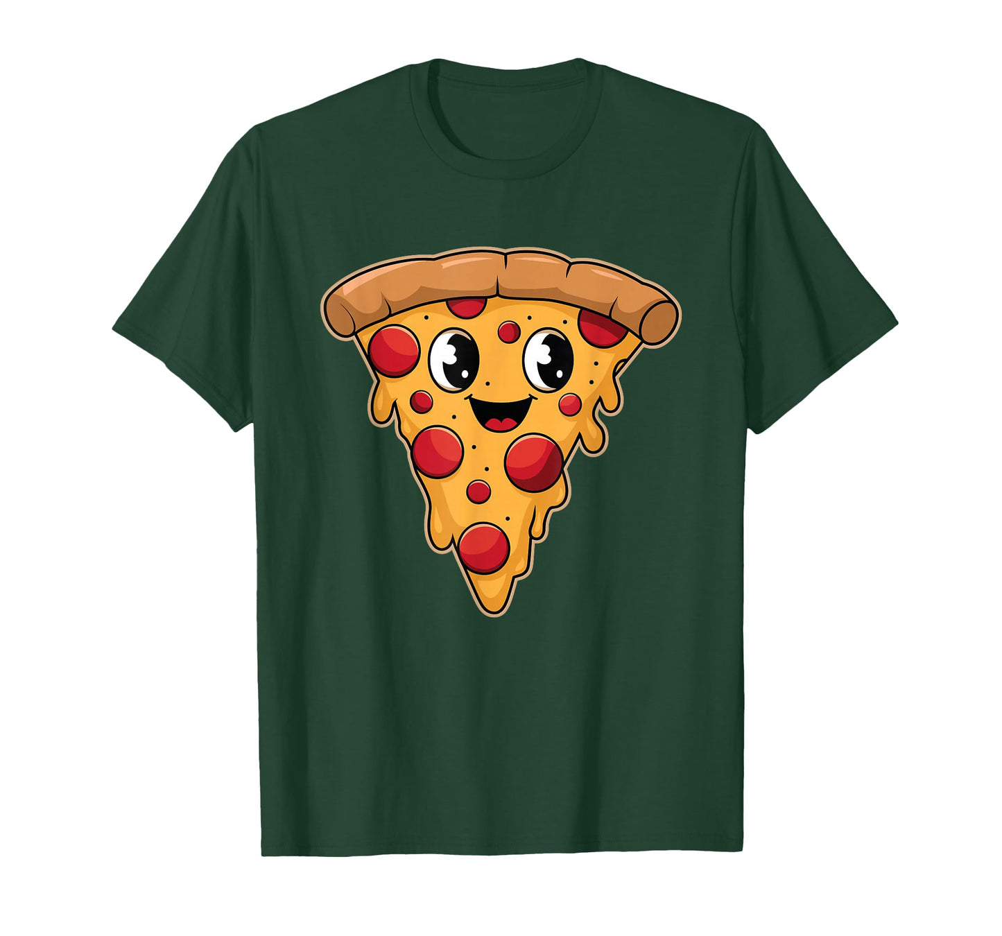 Cute Kawaii Pizza Slice National Pizza Day Funny Food Lovers T-Shirt