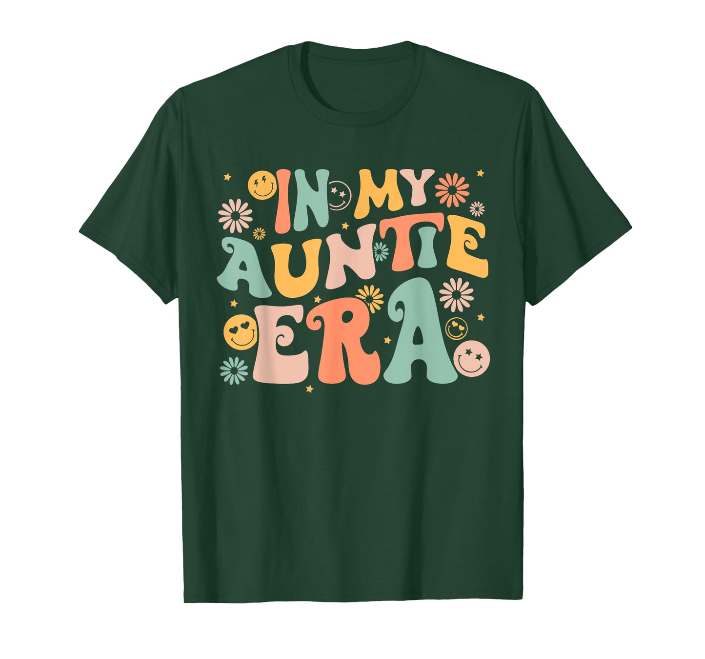 Retro Groovy In My AUNTIE Era Funny Aunt Life Women's T-Shirt