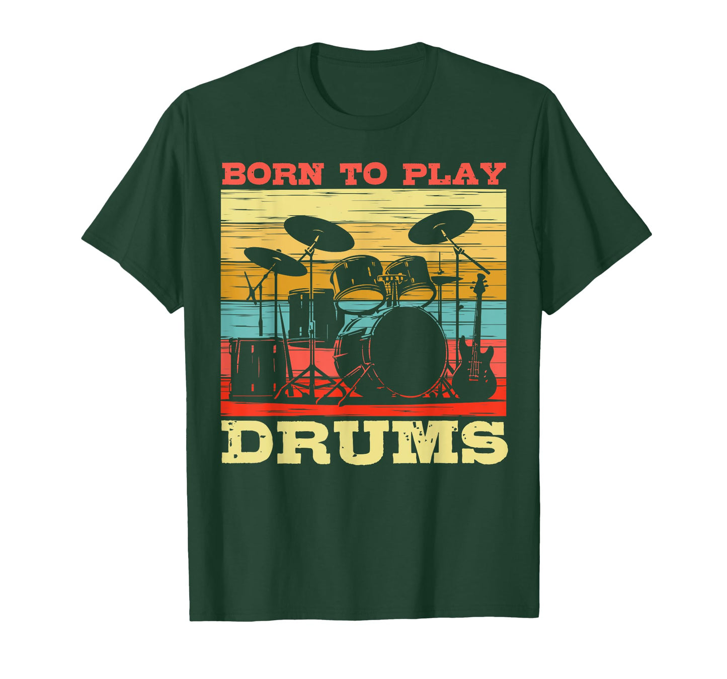 Born to Play Drums Vintage Music Lover T-Shirt