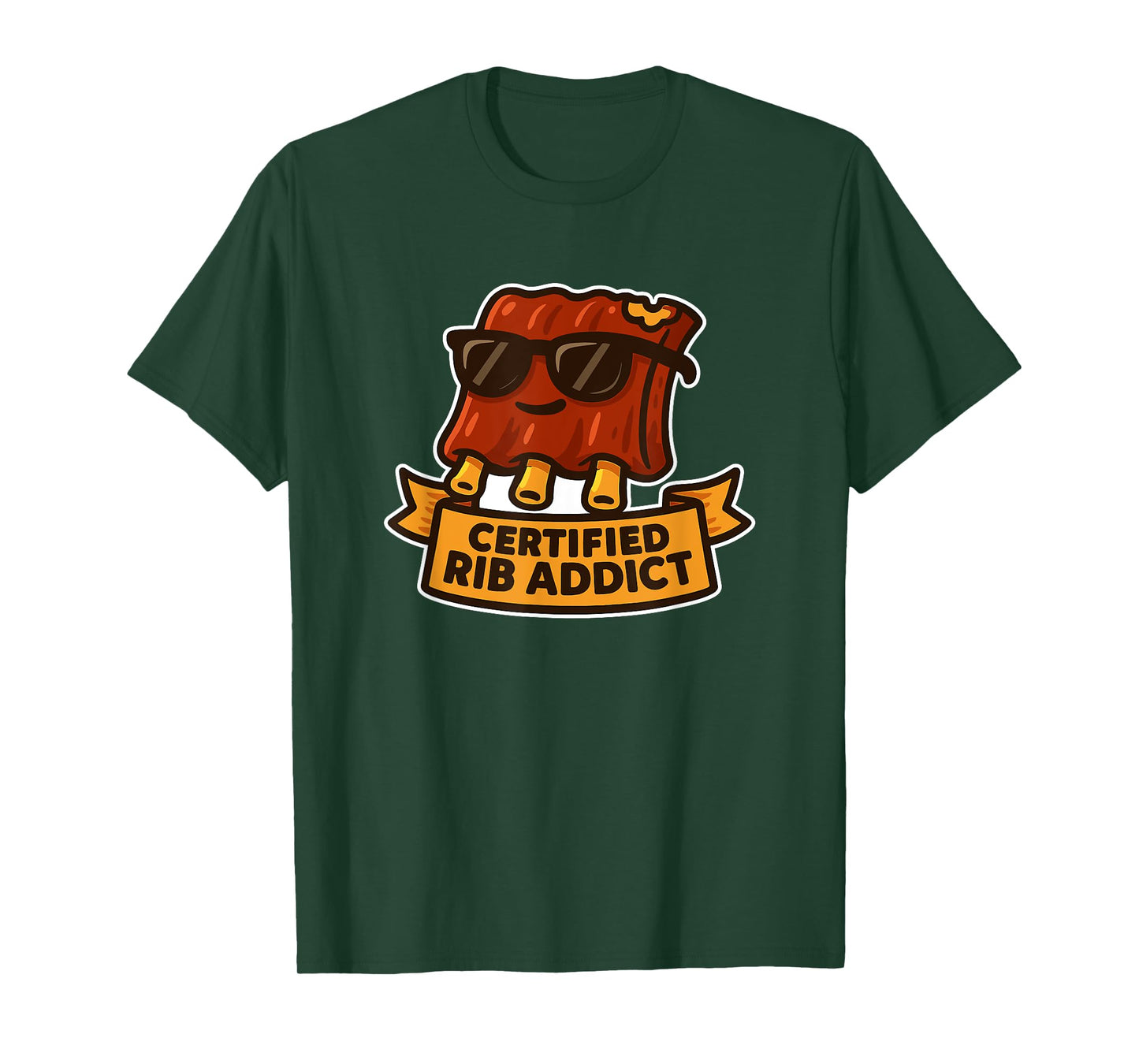 Certified Rib Addict Funny BBQ Humor for Meat Lovers T-Shirt