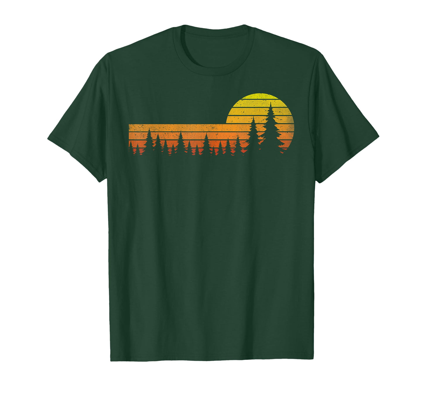 Trees Wildlife Nature Vintage Forest Sunset Man Woman Kids T-Shirt
