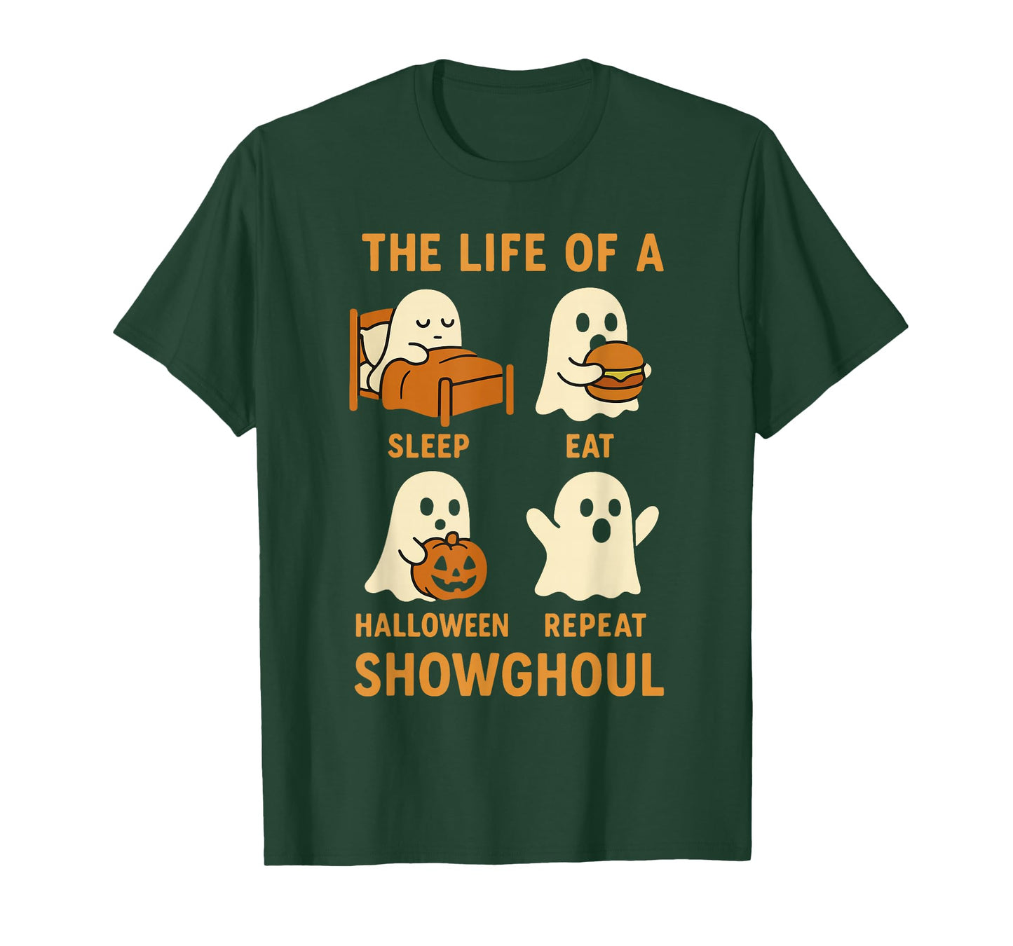 Retro Glamorous Ghost Showghoul Halloween Design T-Shirt