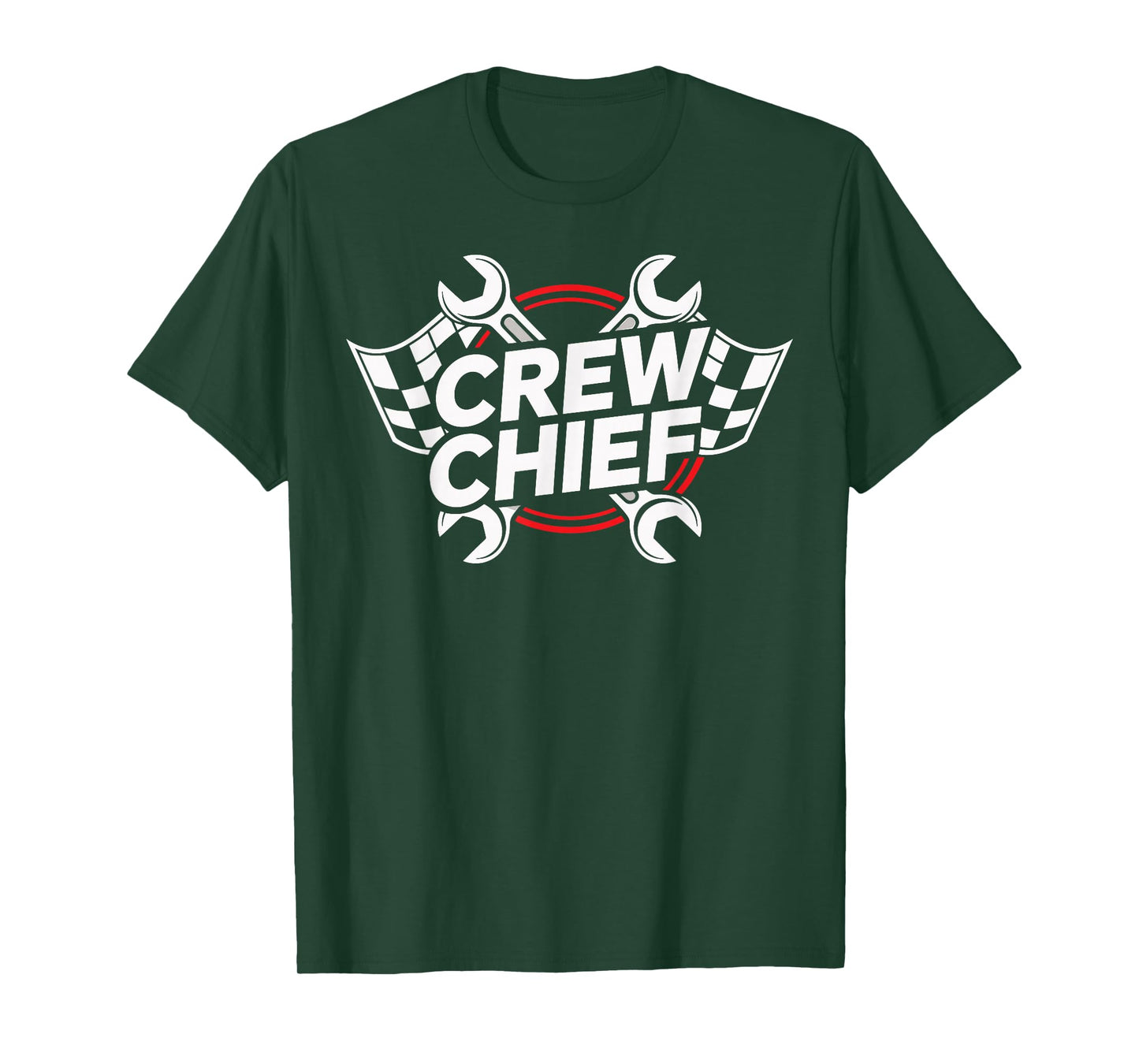 Crew Chief Racing Pit Crew Wrenches Checkered Flag T-Shirt