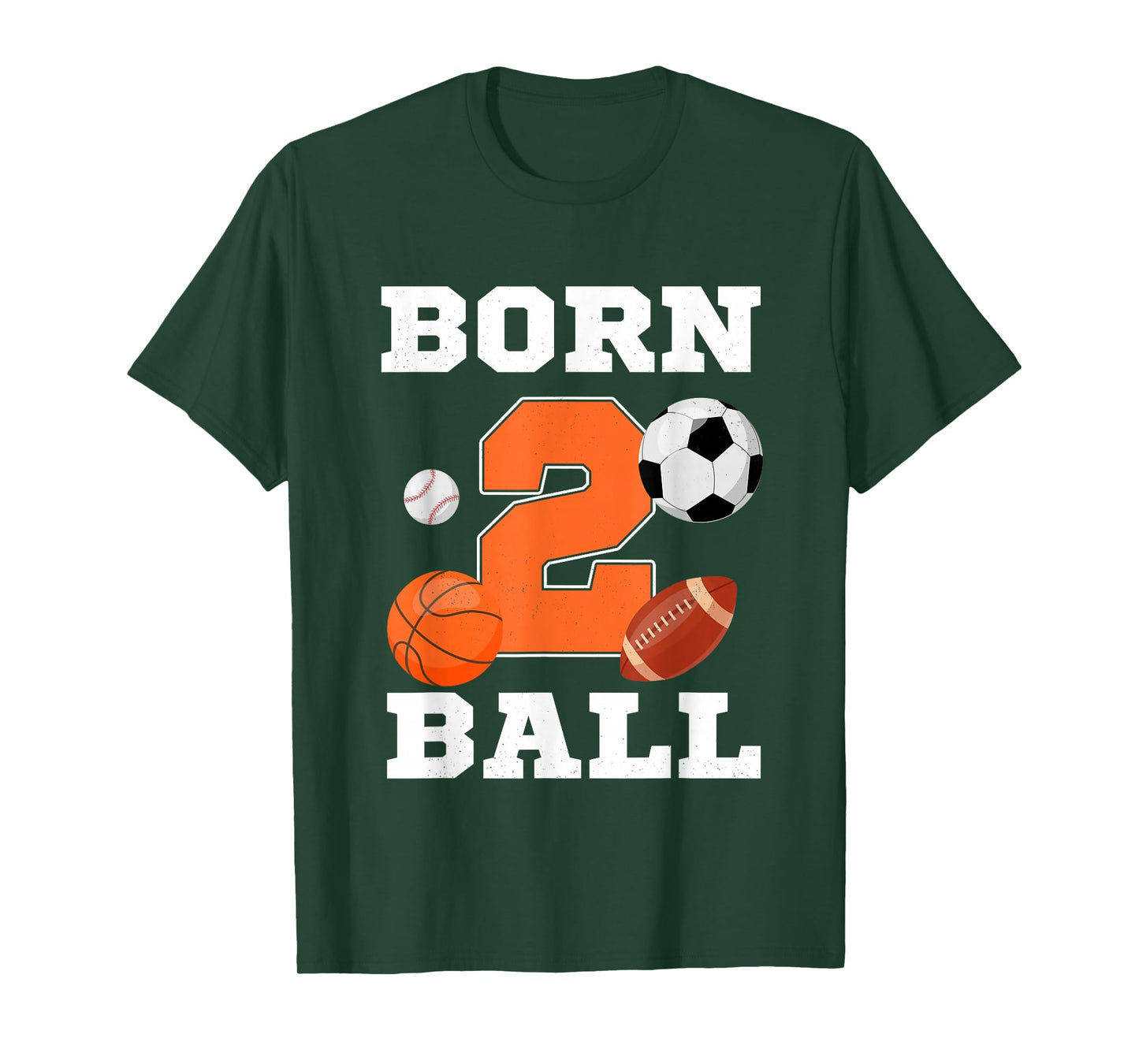 Born 2nd Ball Birthday Sport Ball Theme 2 Year Old Kids T-Shirt
