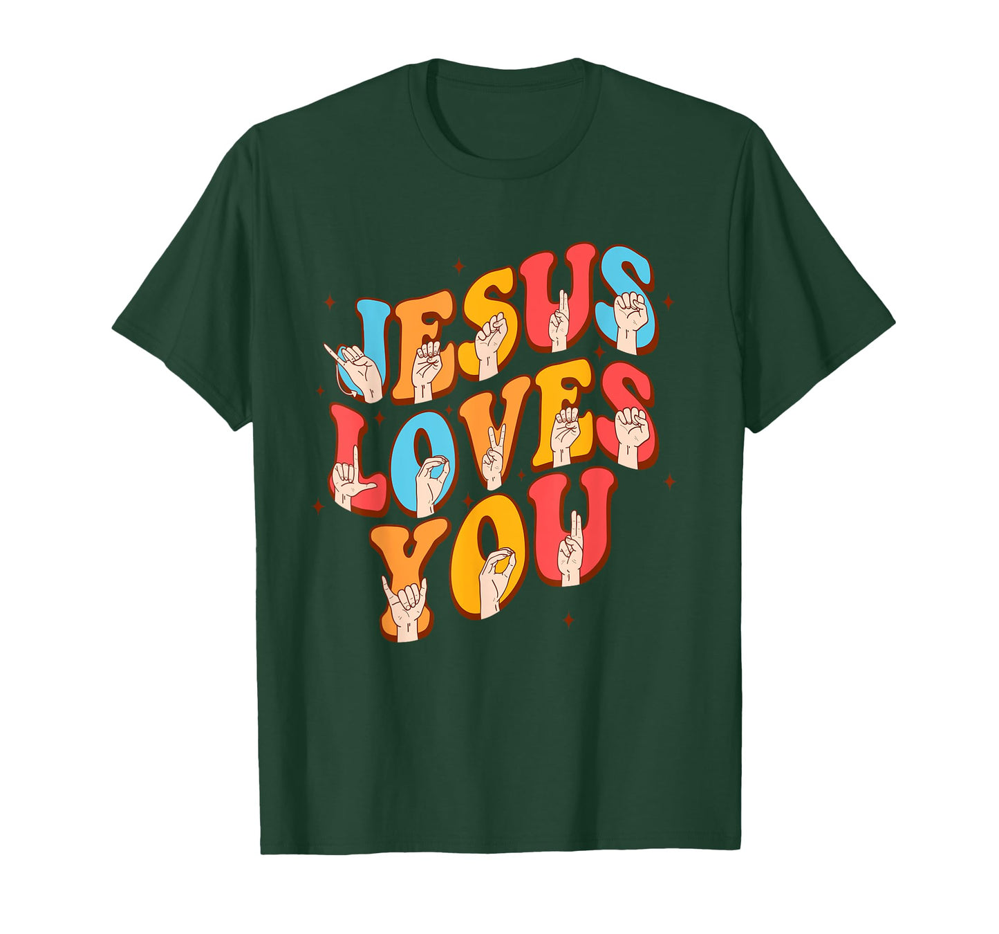 Jesus Christian Lover Sign Language Jesus Loves You T-Shirt