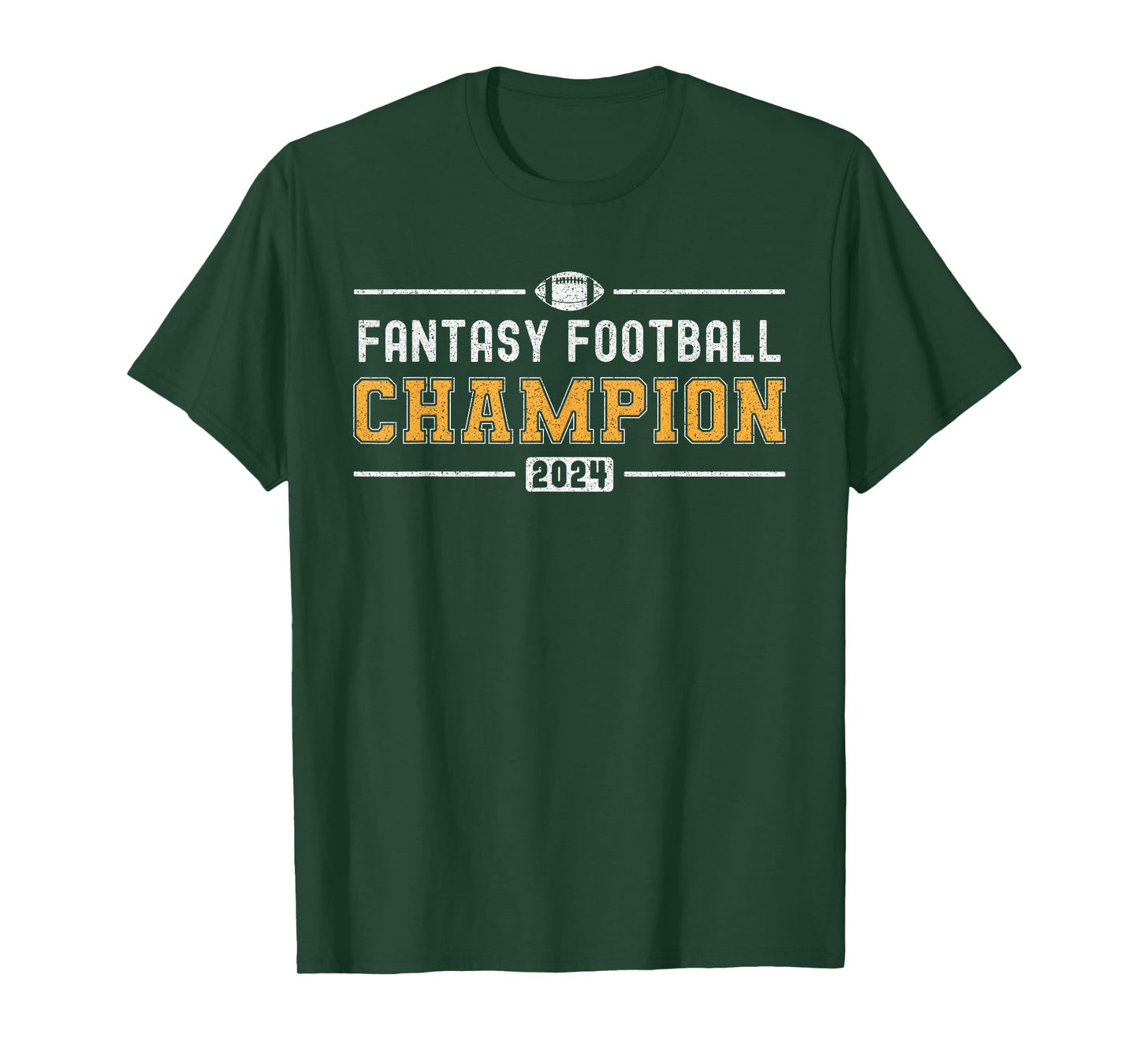 Varsity Fantasy Football Champion 2024 Winner T-Shirt - Unisex Adults, Black, Small, Short Sleeve