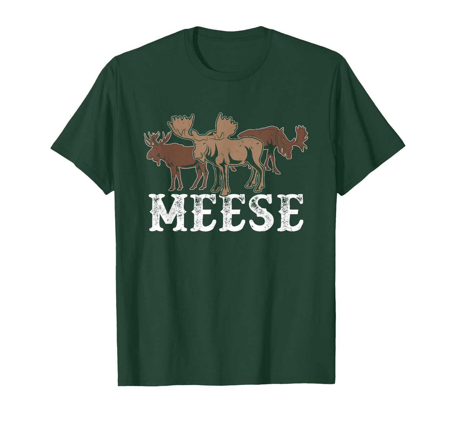 Elk American Wildlife Funny Plural Wordplay Meese Moose T-Shirt