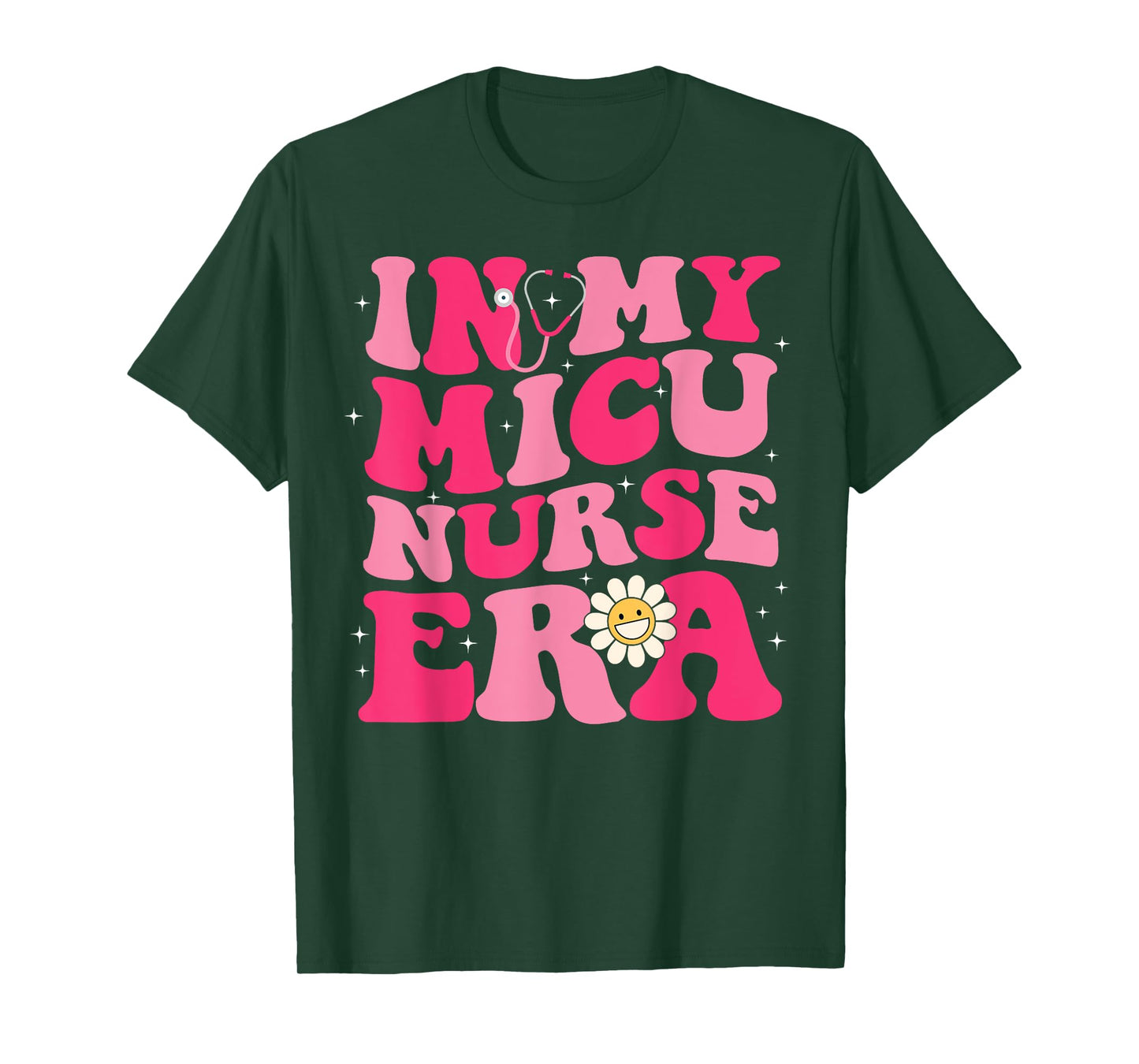 Groovy Retro In My MICU Era Hippie Groovy Love Nurse Life T-Shirt