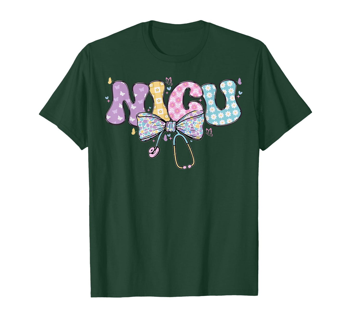 NICU Nurse Week Coquette Bow Stethoscope Nurse Week NICU T-Shirt