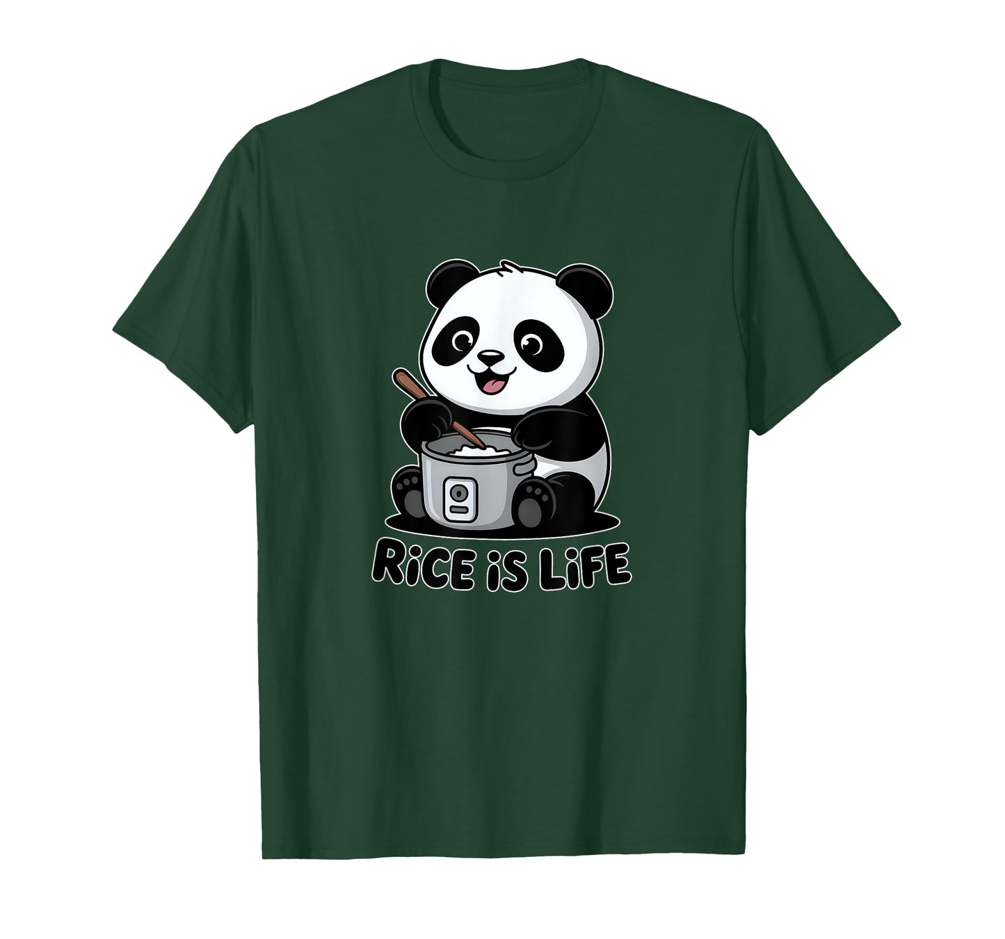 Panda Bear Rice Cooker Rice Is Life T-Shirt
