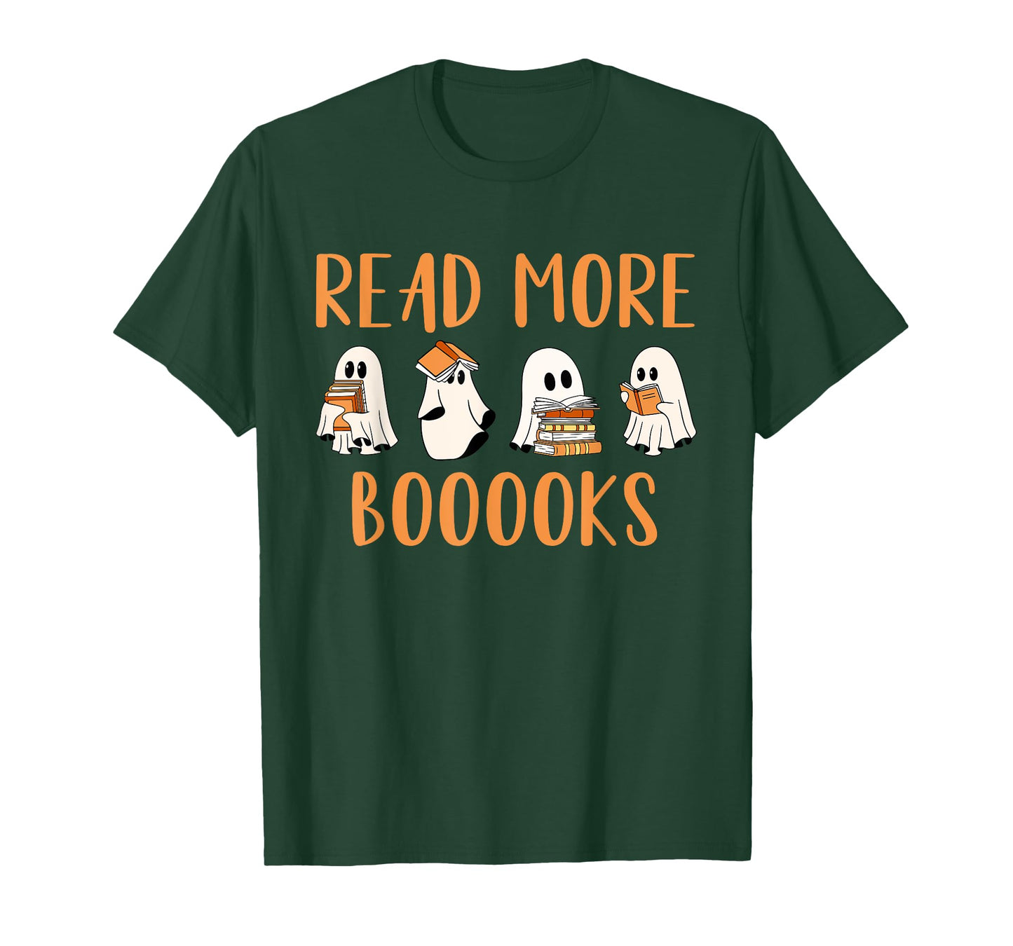 Cute Booooks Ghost Read More Books Funny Teacher Halloween T-Shirt
