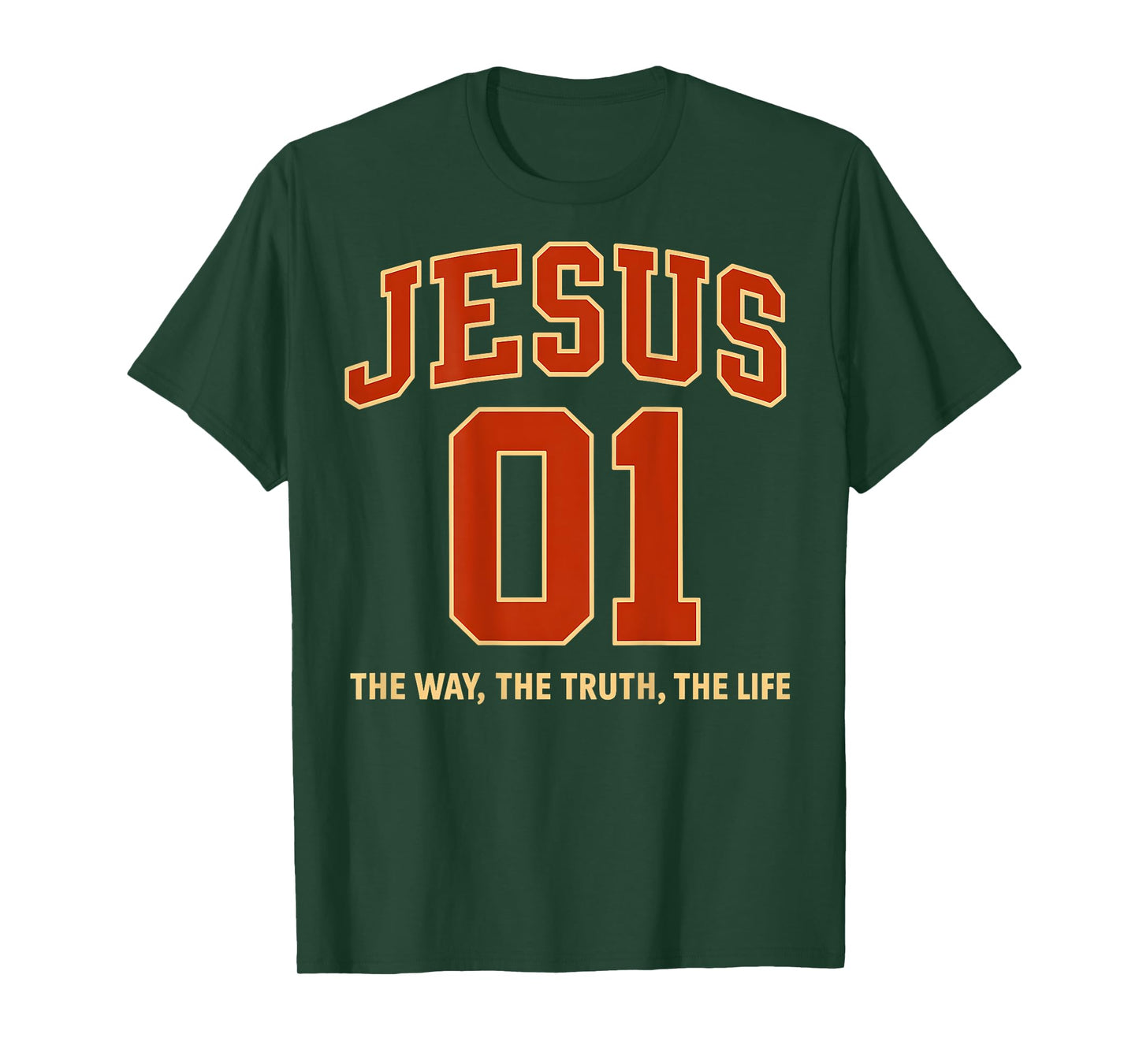 (ON Back) Jesus is #1 The Way Truth Life Sports Jersey Style T-Shirt