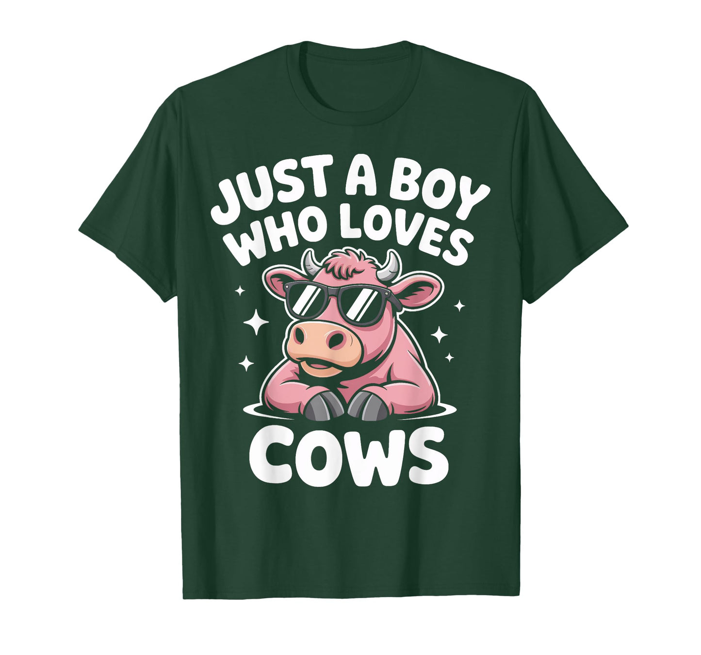 Just A Boy Who Loves Cows Ranch Life Farm Animal Lover T-Shirt