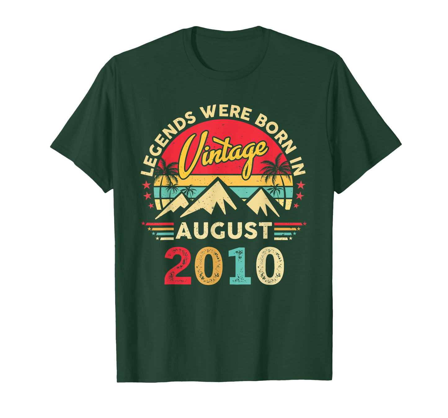 Vintage 15th Birthday Legends Were Born In August 2010 T-Shirt