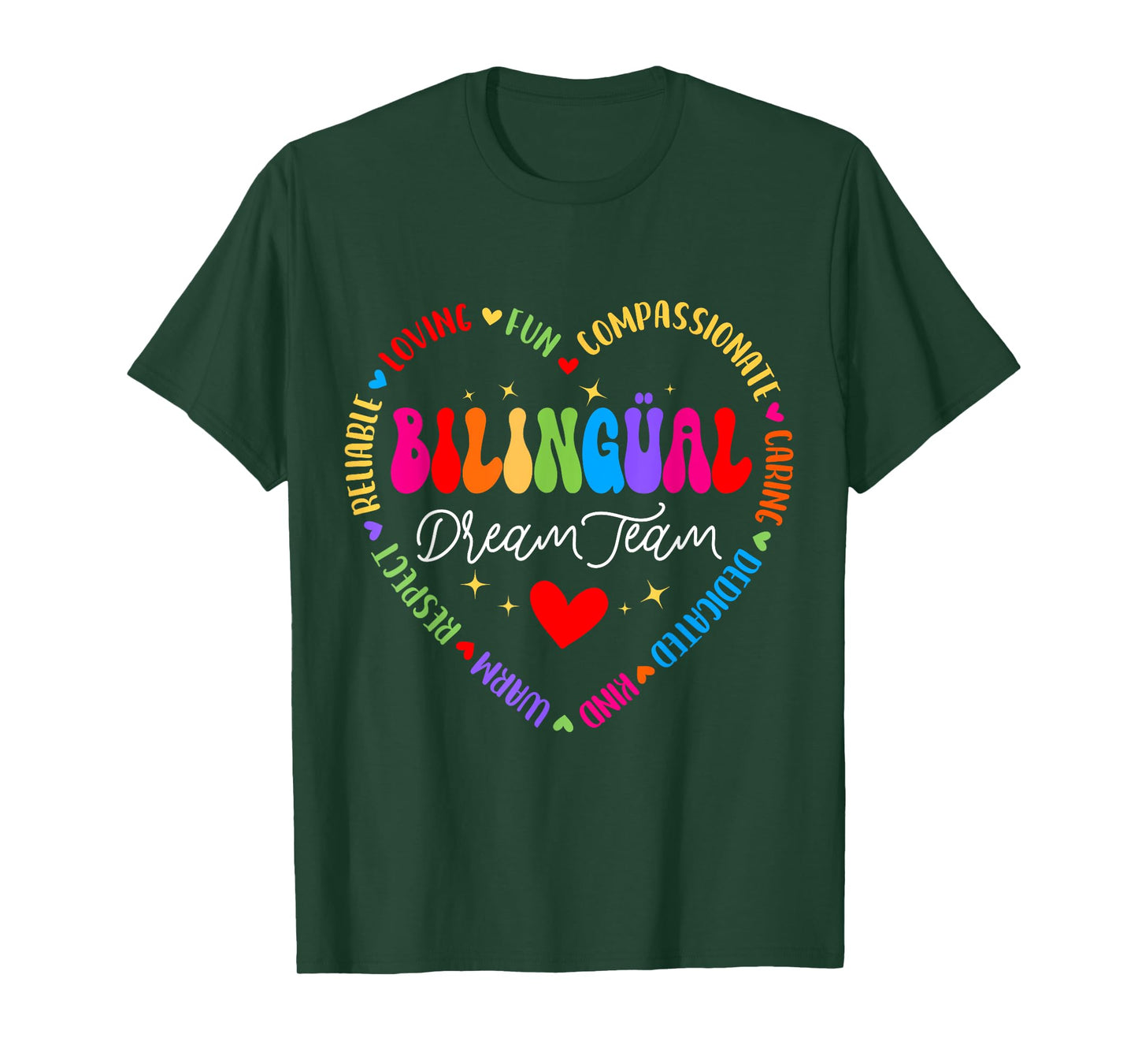 Bilingues Dream Team Dual Language Bilingual Crew Teacher T-Shirt