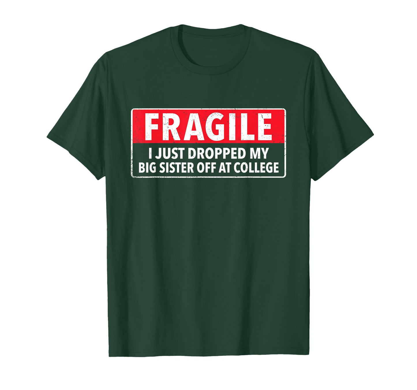 Fragile I Just Dropped My Big Sister Off at College Sibling T-Shirt