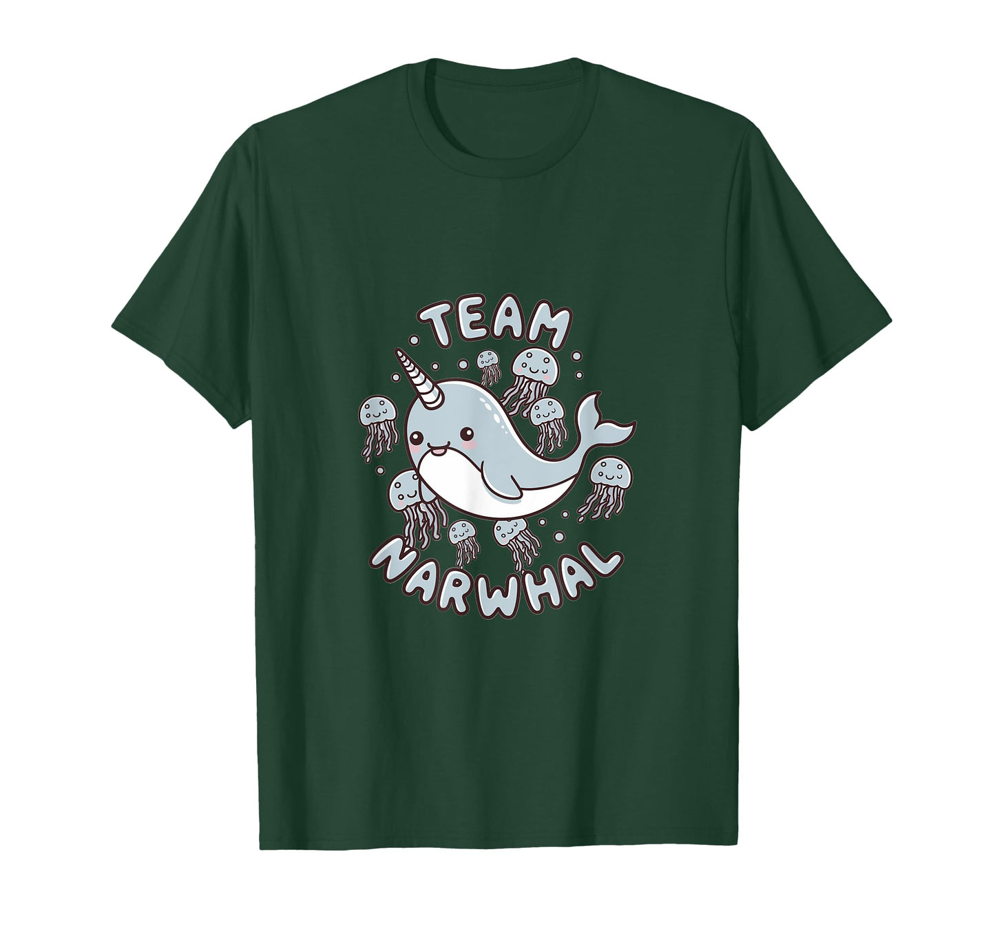 Cute Narwhal Sea Animal Graphic Jellyfish Team Narwhal T-Shirt