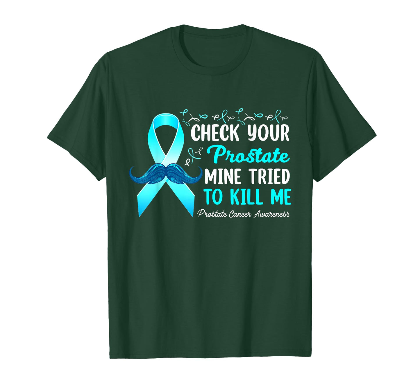 Check Your Prostate Blue Ribbon Prostate Cancer Awareness T-Shirt