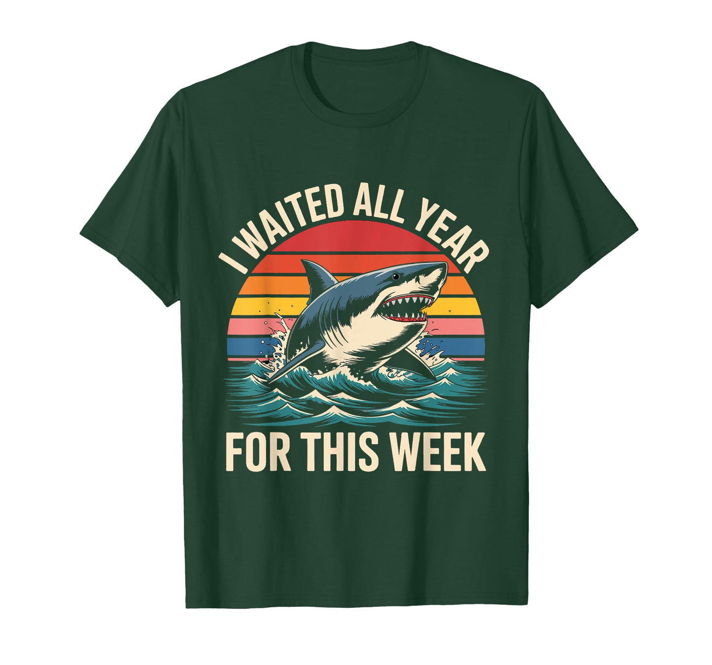 I Waited All Year for This Week - Shark Lover Ocean Wildlife T-Shirt