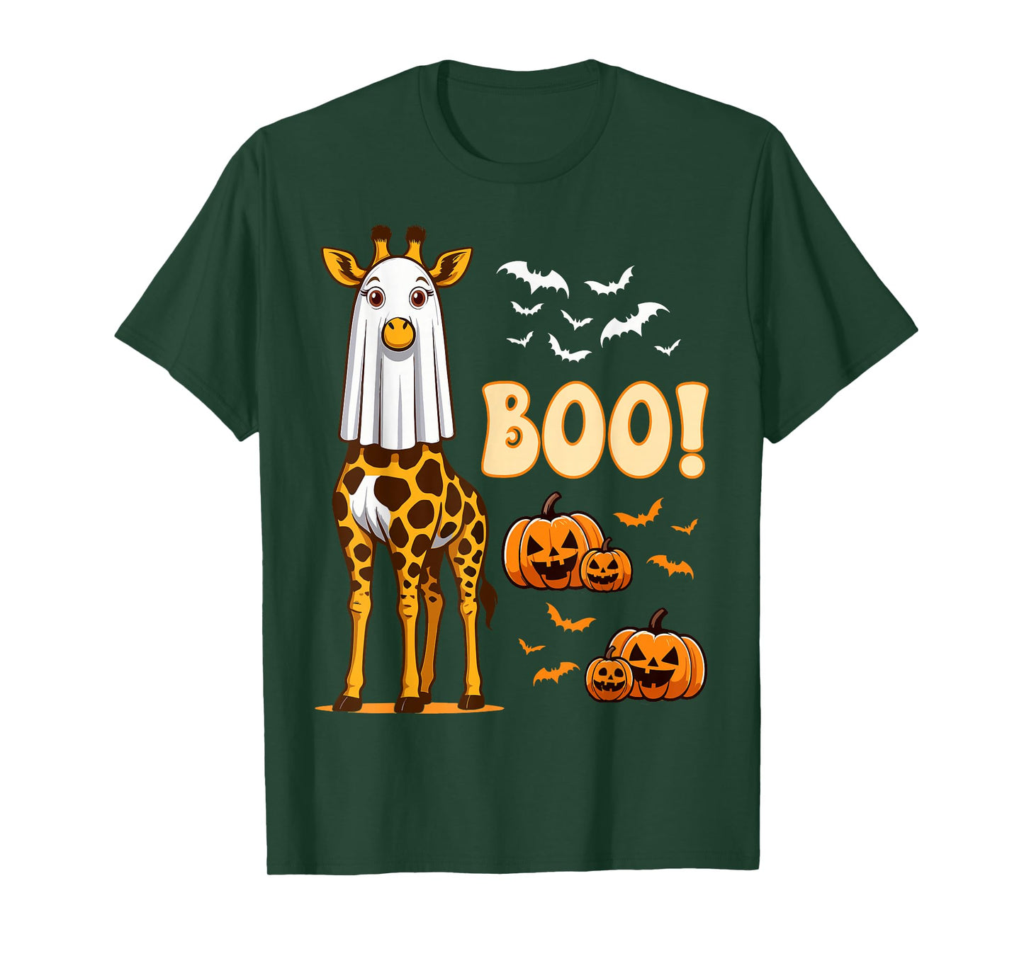 Giraffe Boo Ghost Costume Animal Funny Halloween Giraffe T-Shirt