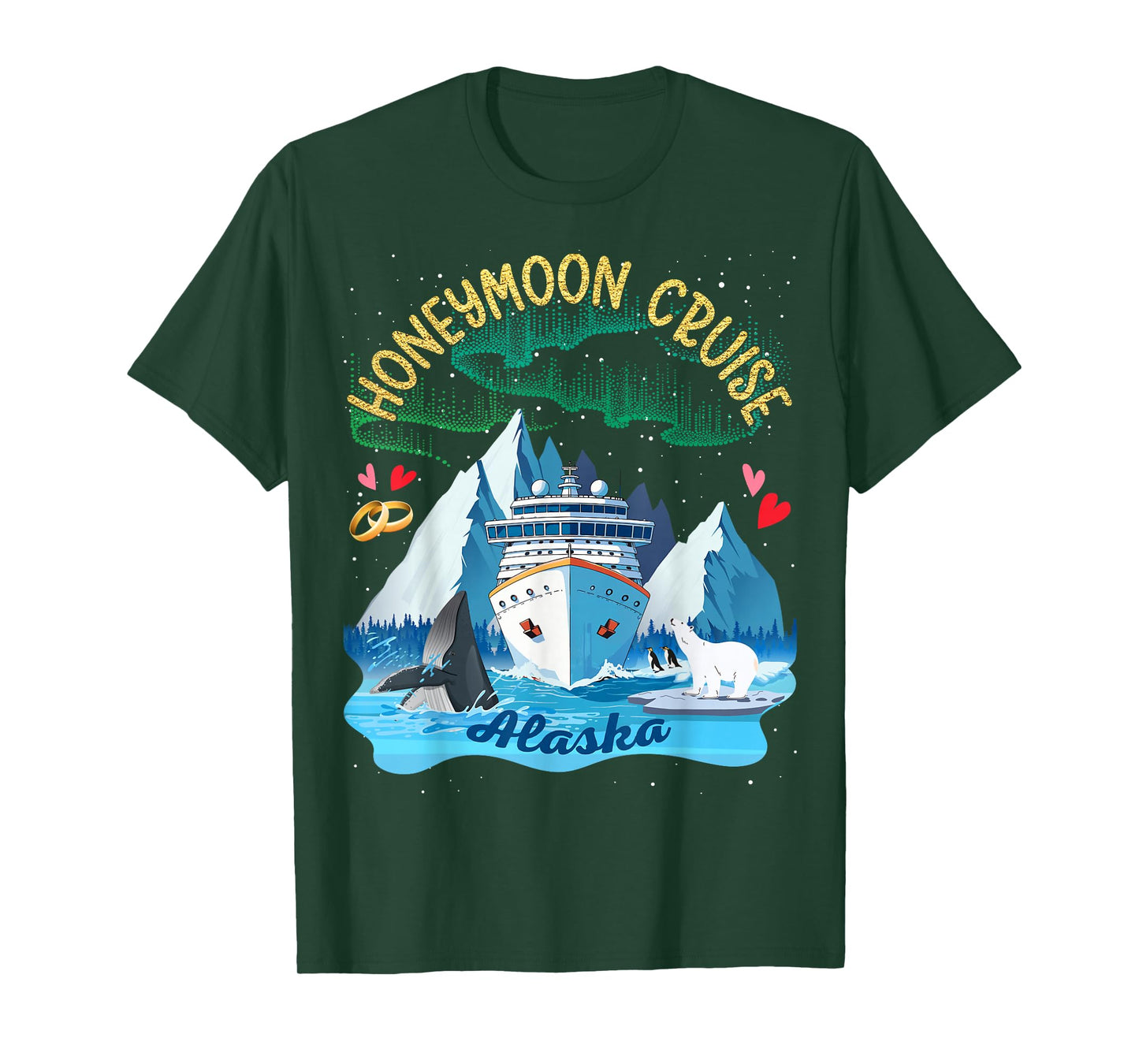 Alaska Honeymoon Cruise Match Couples Newlyweds Just Married T-Shirt