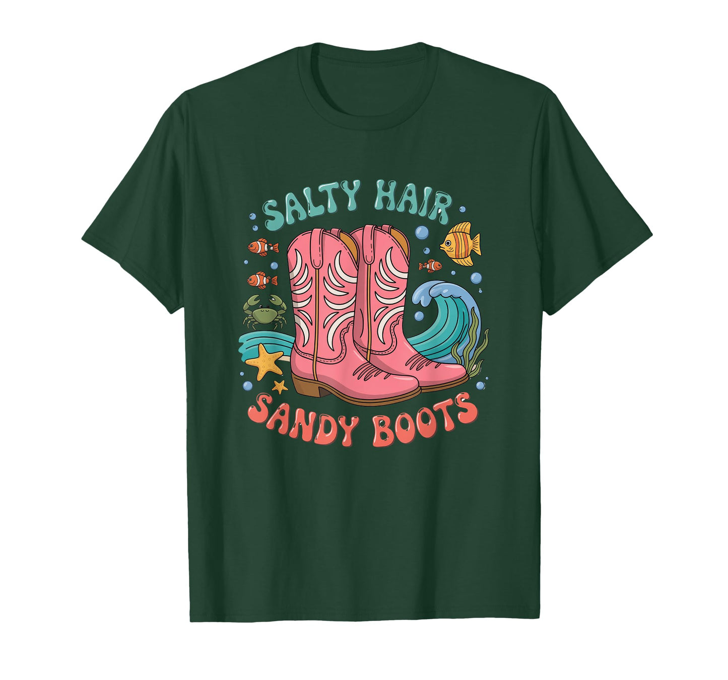Salty Hair Sandy Boots Beach Vibes T-Shirt