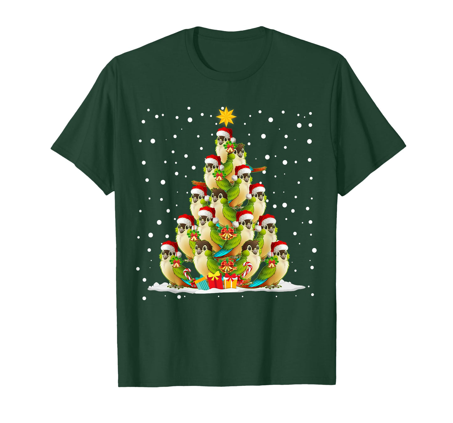 Green Cheek Conure Parrot Christmas Ornament Tree T-Shirt