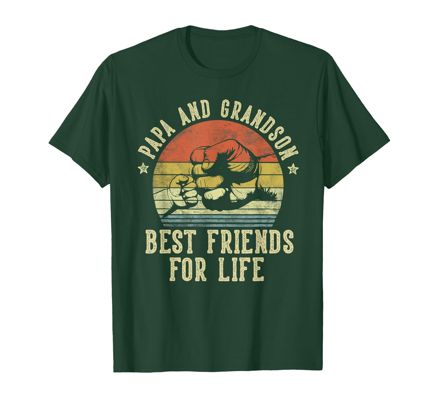 Papa and Grandson Best Friends for Life Funny Papa T-Shirt, Small, Black
