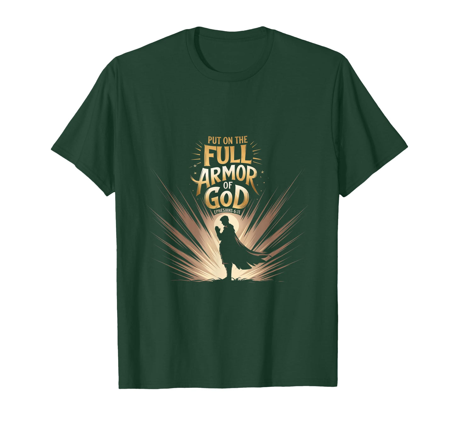 Put on the Full Armor of God Ephesians 6:11 Praying Knight T-Shirt