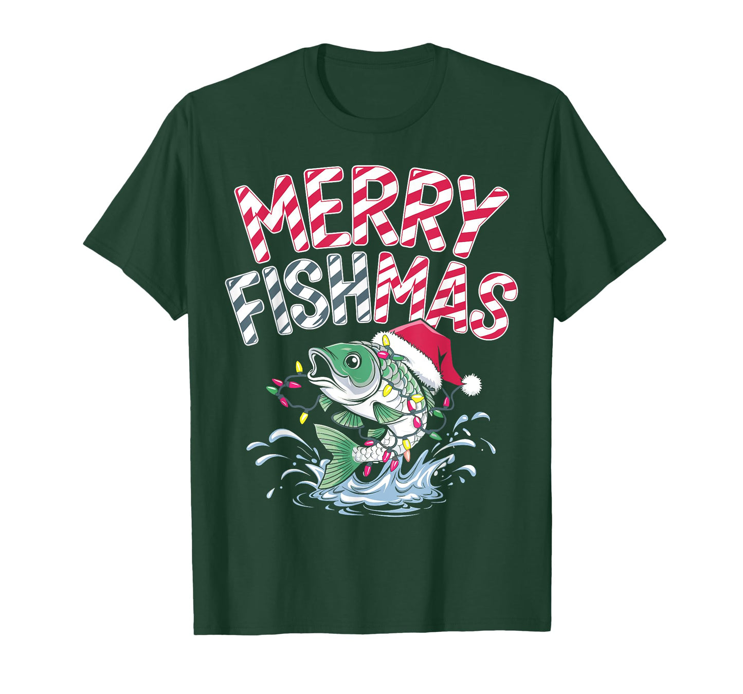 Merry Fishmas Santa Fishing Lovers Funny Fisherman Christmas T-Shirt