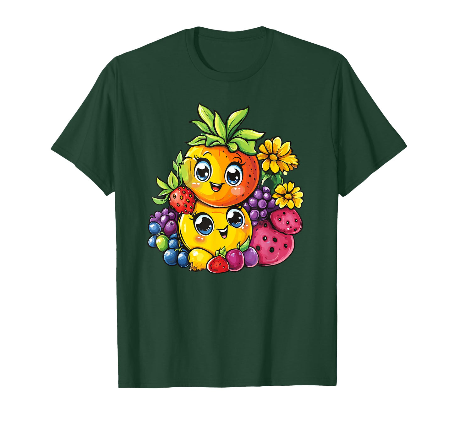 Adorable Kawaii Fruits With Smiling Faces T-Shirt