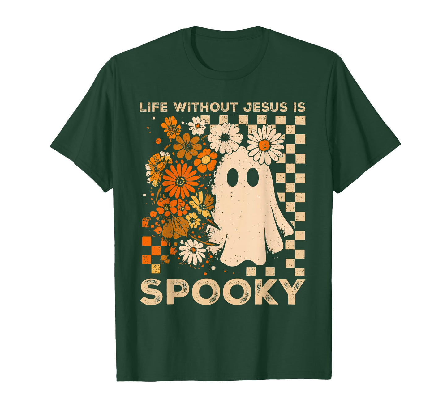 Life Without Jesus is Spooky Floral Christian Halloween T-Shirt