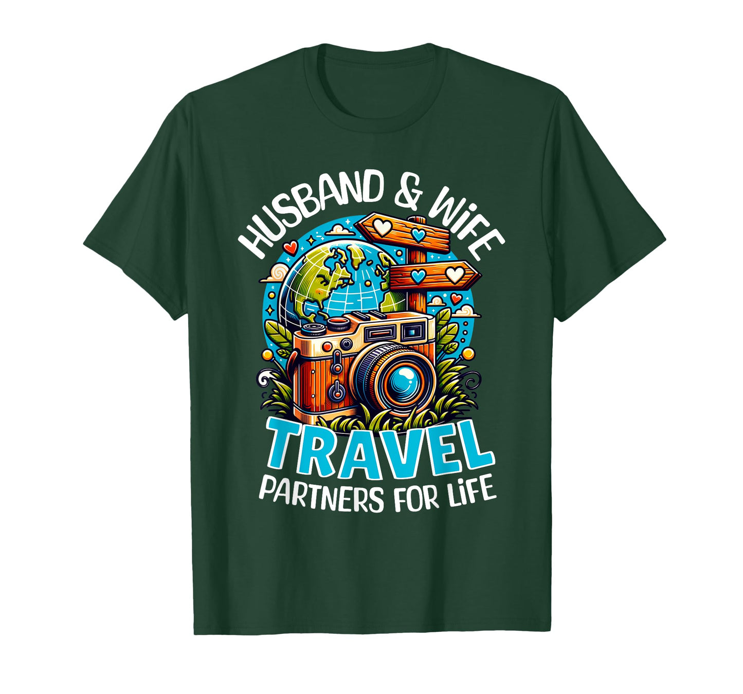 Couple Matching Husband And Wife Travel Partners For Life T-Shirt