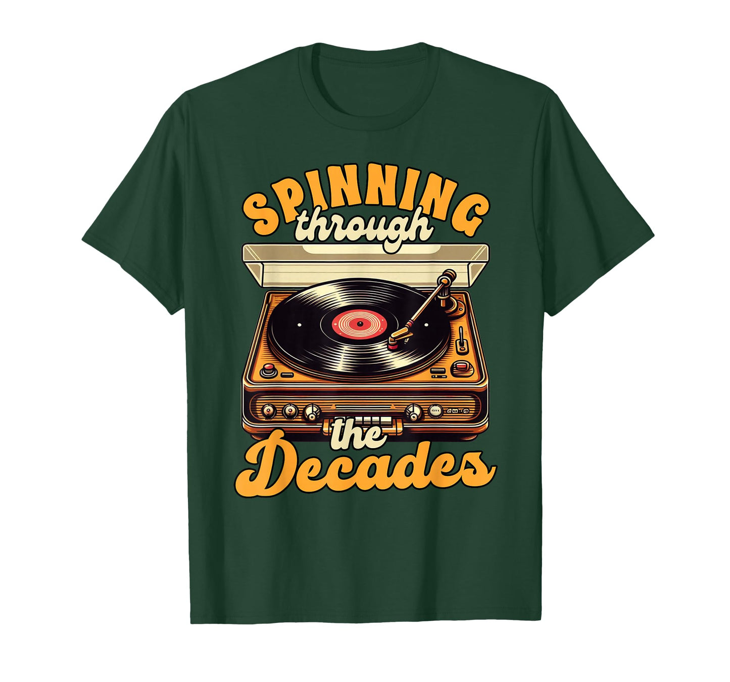 Vinyl Record Collector Spinning Through Decades Music Lover T-Shirt