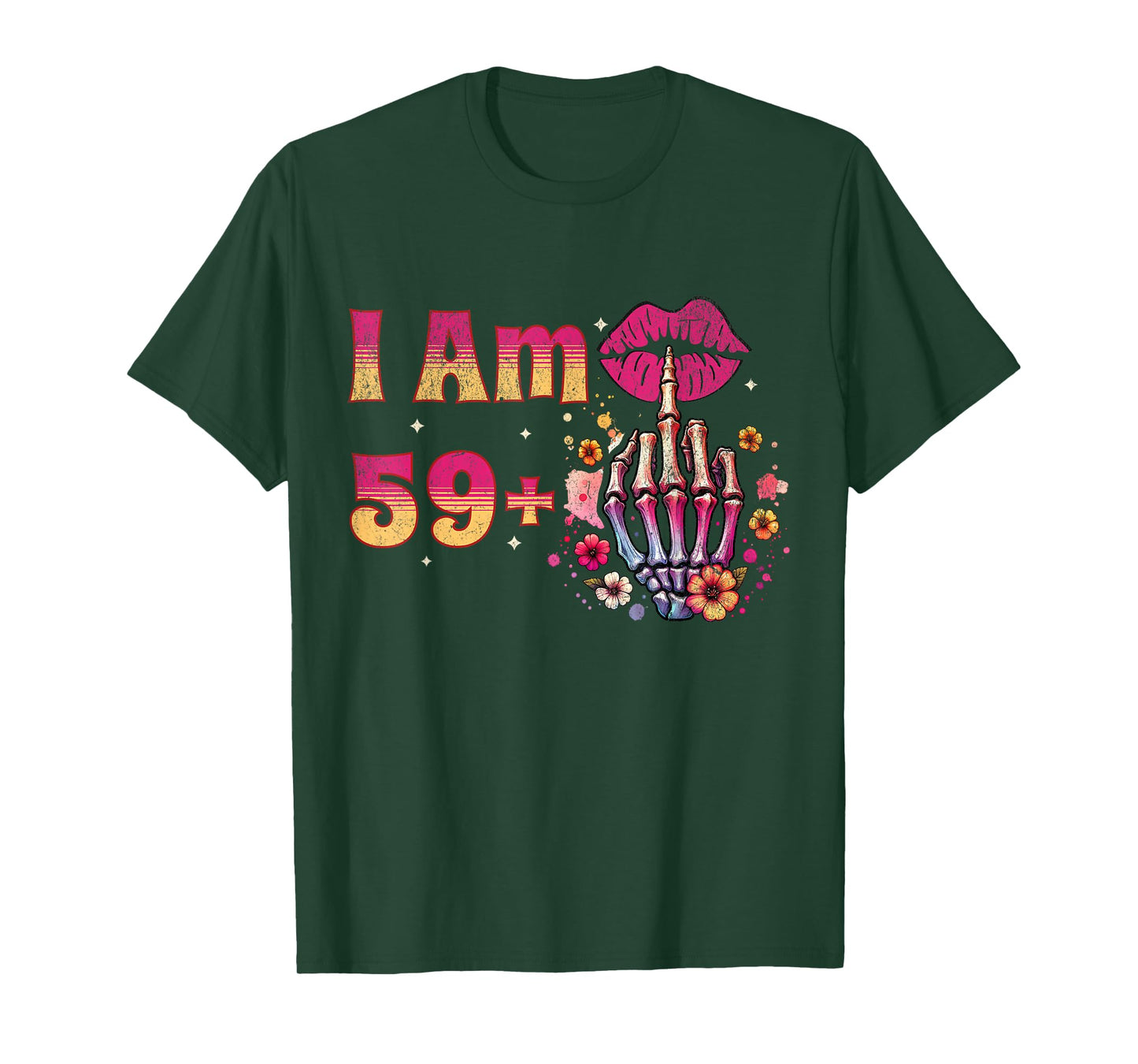 60th Birthday I Am 59 Plus 1 Middle Finger Vintage 59+1 T-Shirt