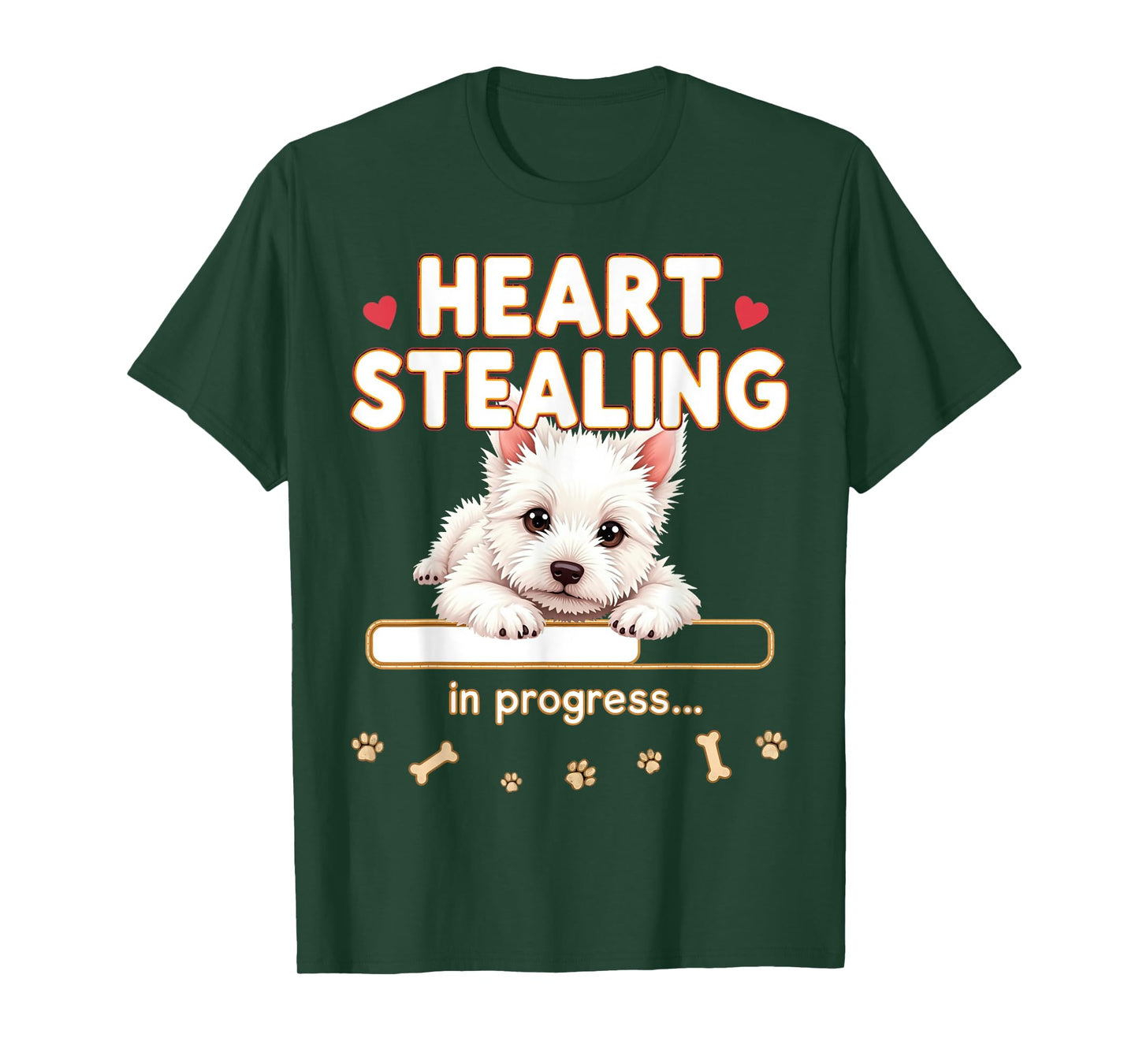 Heart West Highland White Terrier Funny Gift Westie Puppy T-Shirt