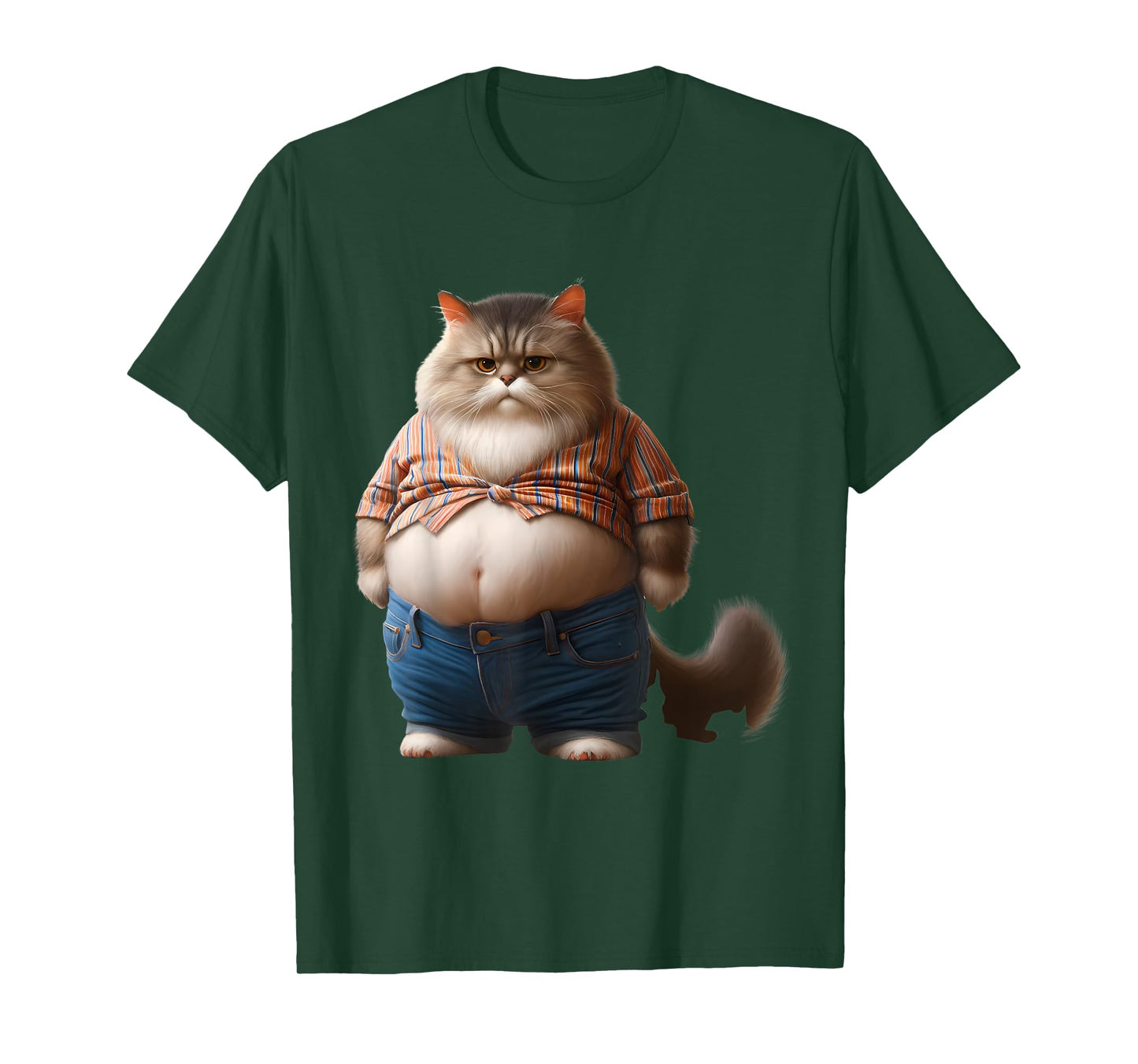 Funny Fat Cat Graphic Fat Kitten Design Chubby Cat Lover Men Women Girls Kids T-Shirt