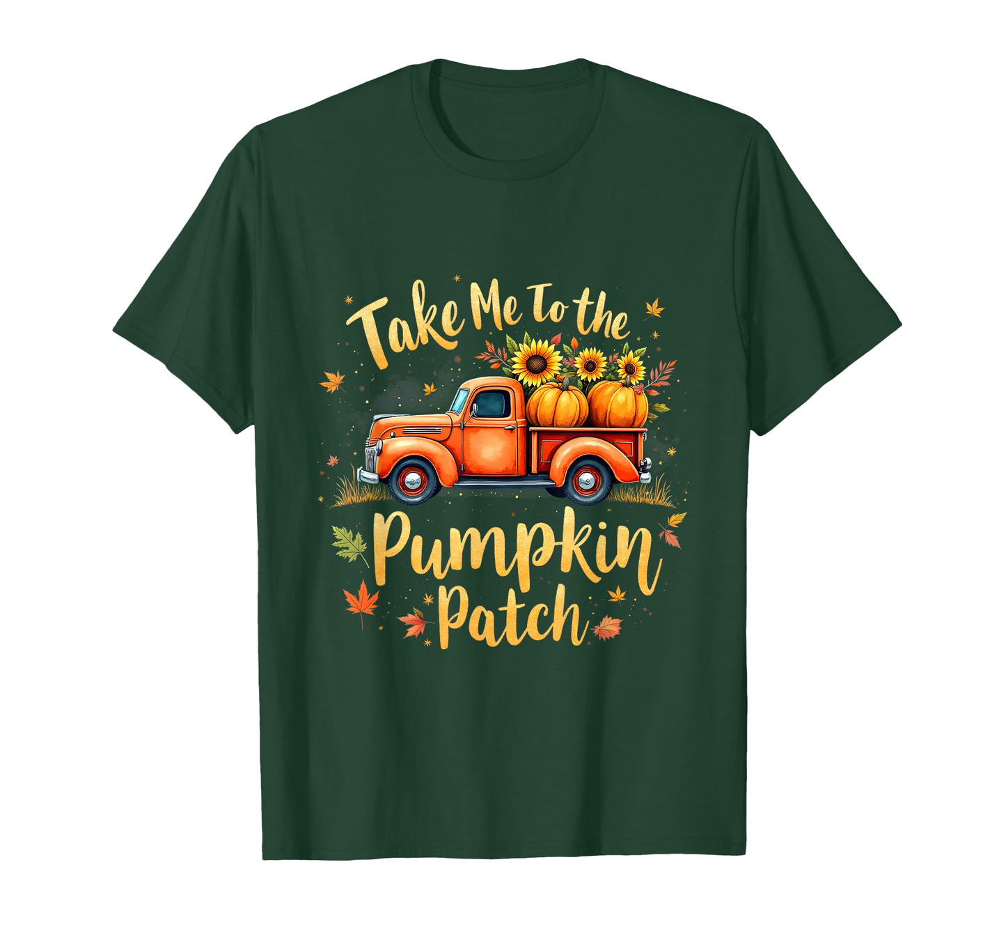 Take Me to The Pumpkin Patch Vintage Truck Fall Art T-Shirt