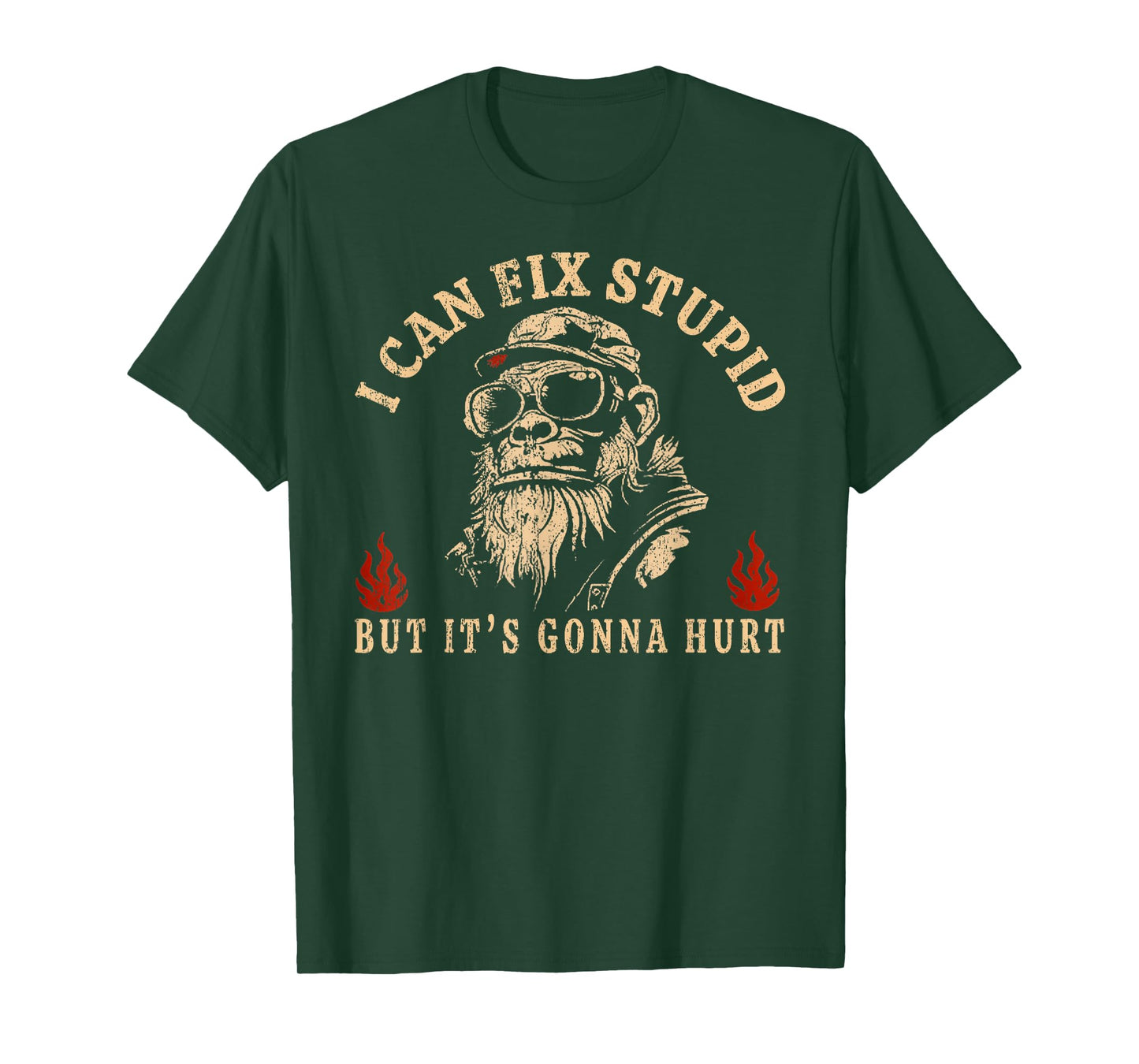 I Can Fix Stupid But It's Gonna Hurt Monkey Vintage Funny T-Shirt