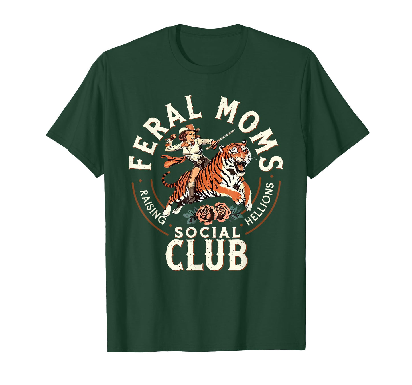 Feral Moms Social Club Feral Wife Trendy Mom Life Women Mama T-Shirt