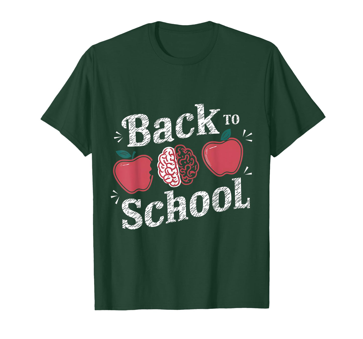 Back to School Apple & Brain Fun Design For Teachers Kids T-Shirt