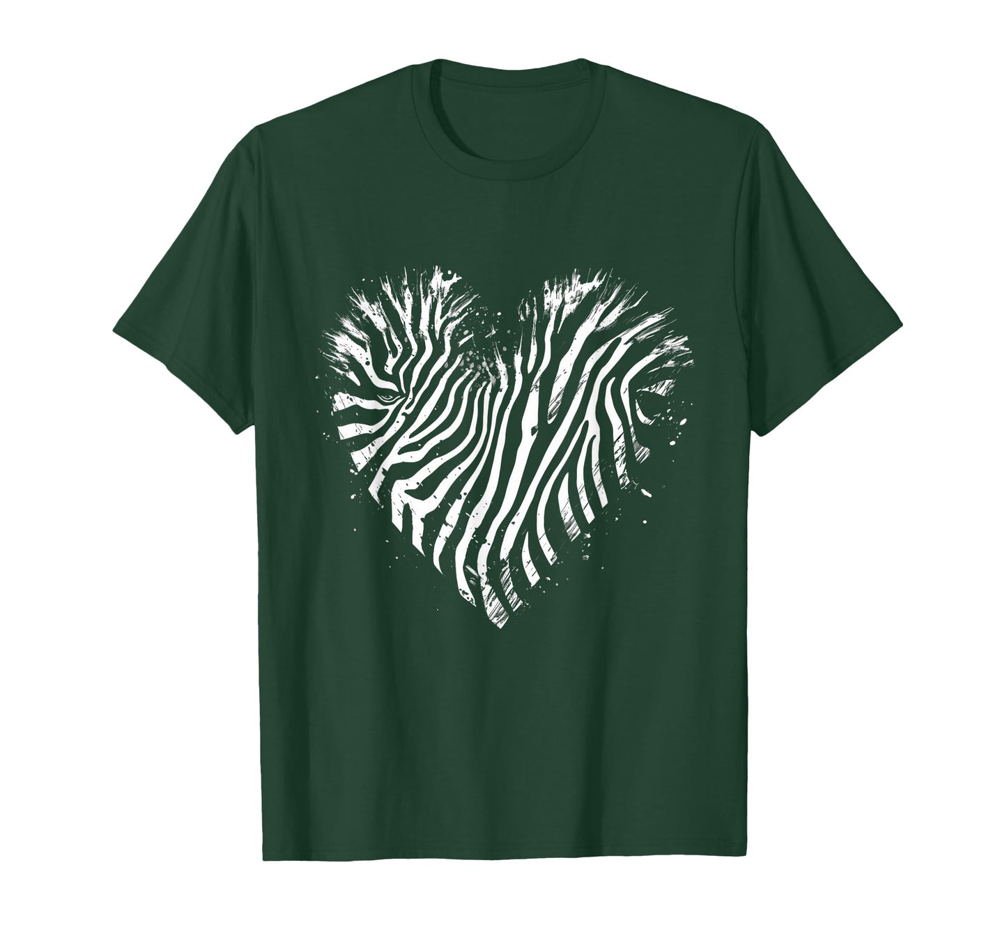 Zebra Heart Drawing Wildlife Safari Animal Print Artwork T-Shirt