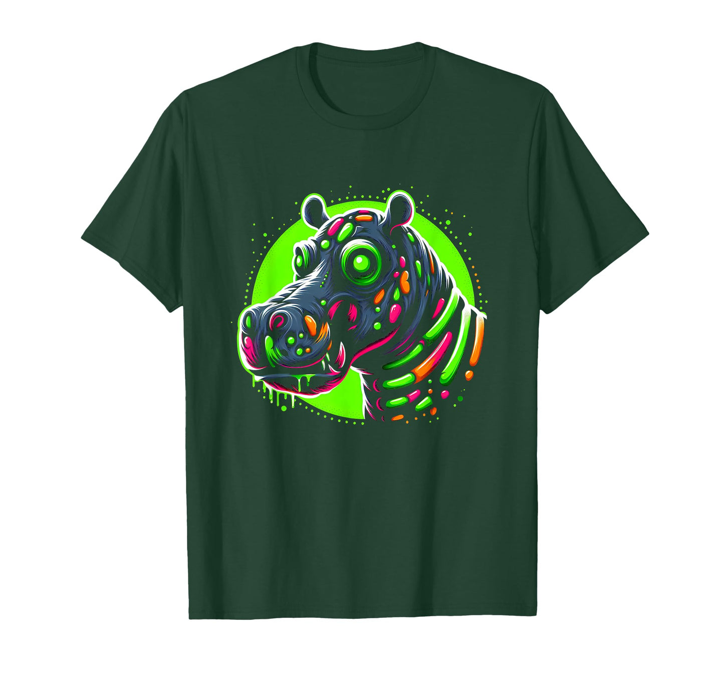Zombie Hippo Hippopotamus Halloween Horror Skeleton Creepy T-Shirt