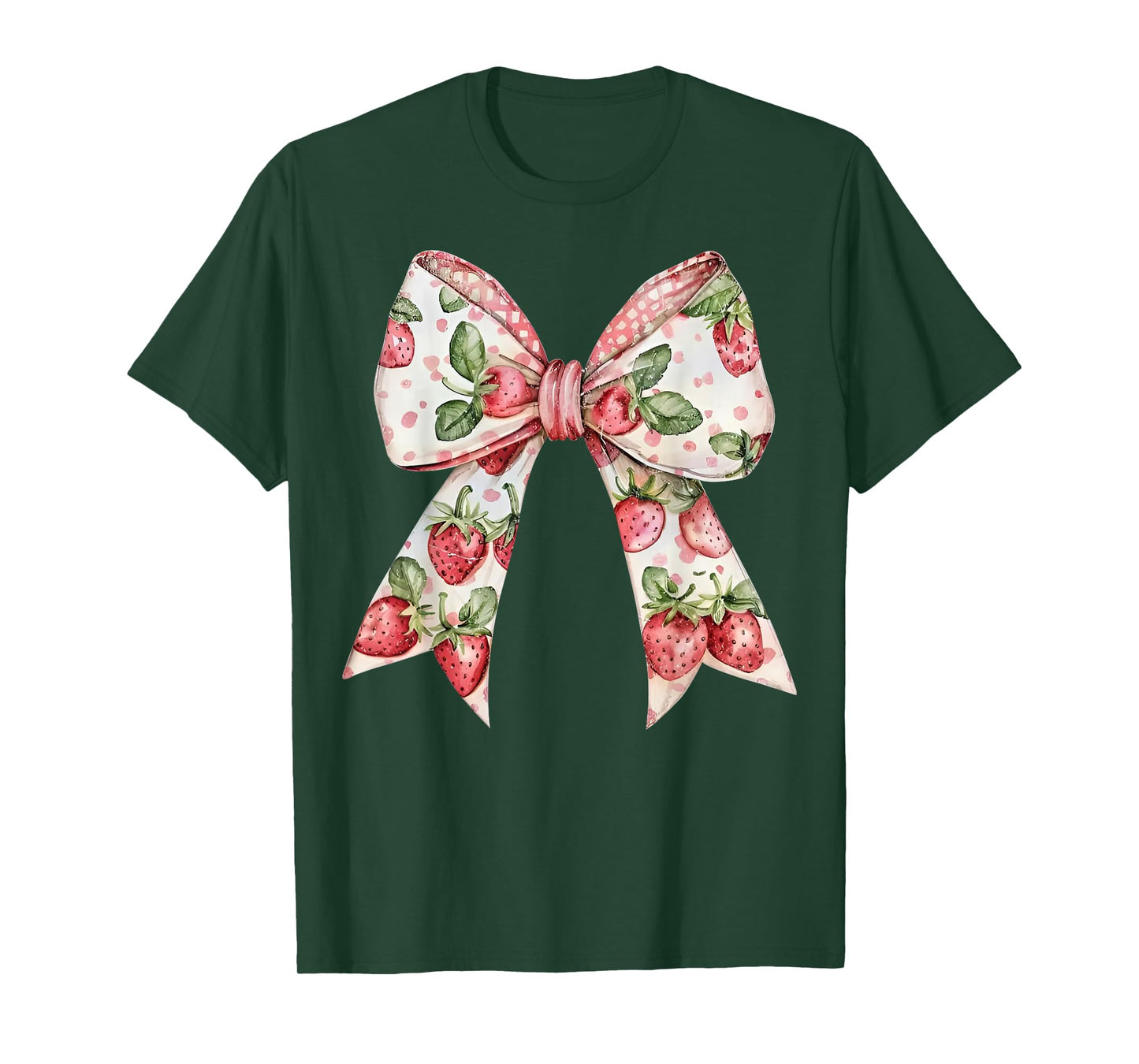 Strawberry Festival Coquette Bow Berry Fruit Season Women T-Shirt