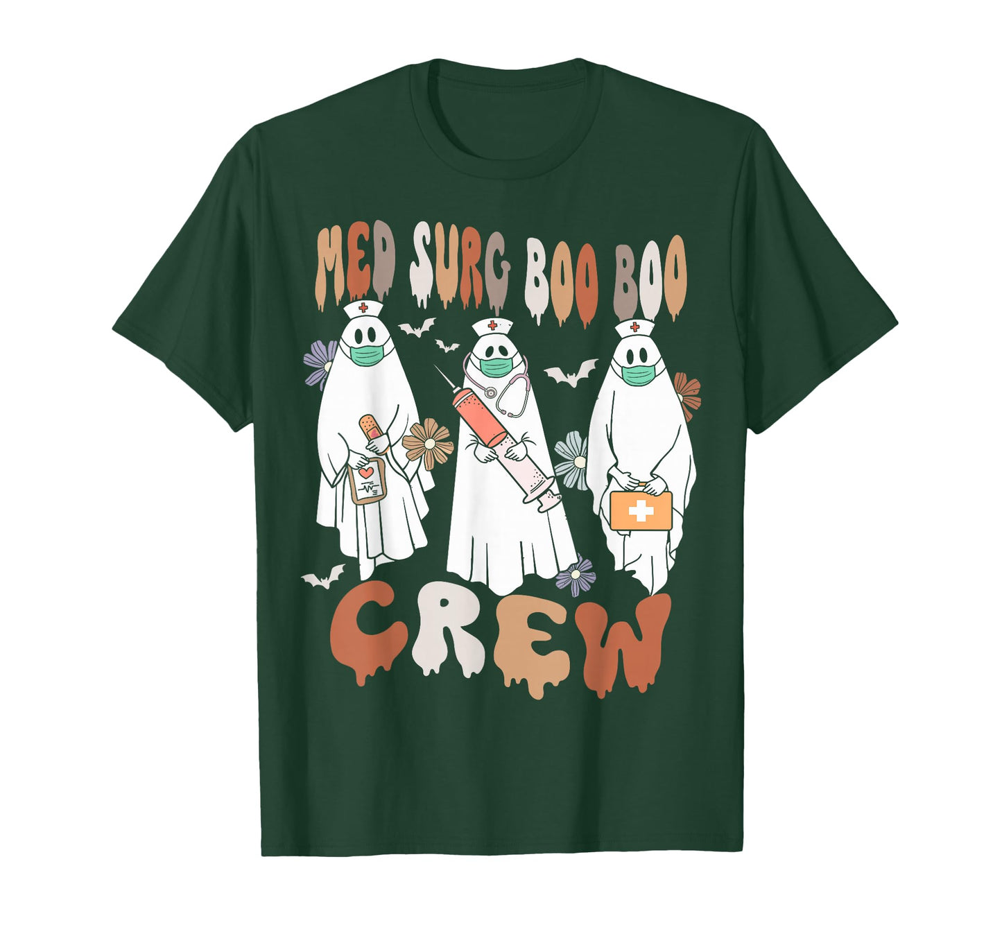 Med Surg Boo Crew Ghost Nurse Halloween Women T-Shirt