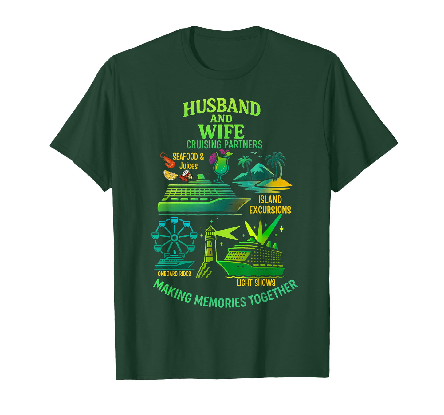 Husband and Wife Matching Cruise Vacation Couple T-Shirt