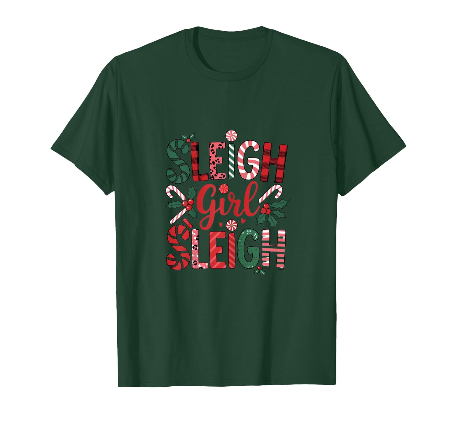 Sleigh Girl Sleigh Funny Little Women's Retro Christmas Day T-Shirt